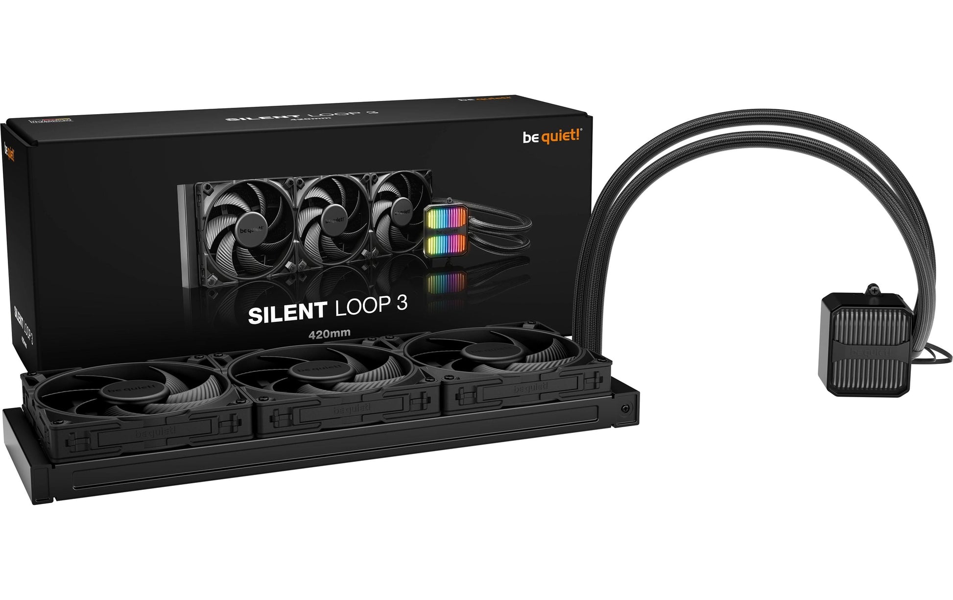 be quiet! be quiet Silent Loop 3 420 mm – All-in-One Flüssigkeitskühler – 3×140 mm, Schwarz, für LGA 1700, AM5, AM4 und andere