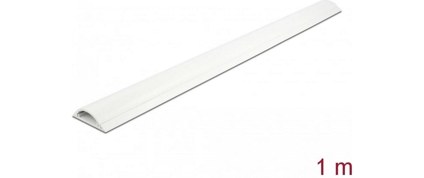 DeLOCK Wandkanal – 50 × 12 mm – 1 m – PVC – Weiss, selbstklebend, 1 Stk.