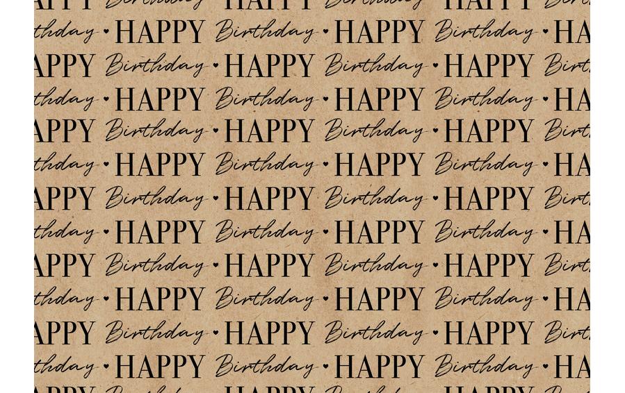 Braun + Company Everyday By Nature Geschenkpapierrolle – Graphic Birthday – Kraftpapier, 70 g/m2 – 700 × 2000 mm