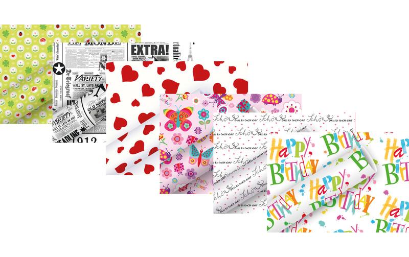 Braun + Company Geschenkpapier – Flying Friends – gestrichenes Papier, 700 × 2000 mm
