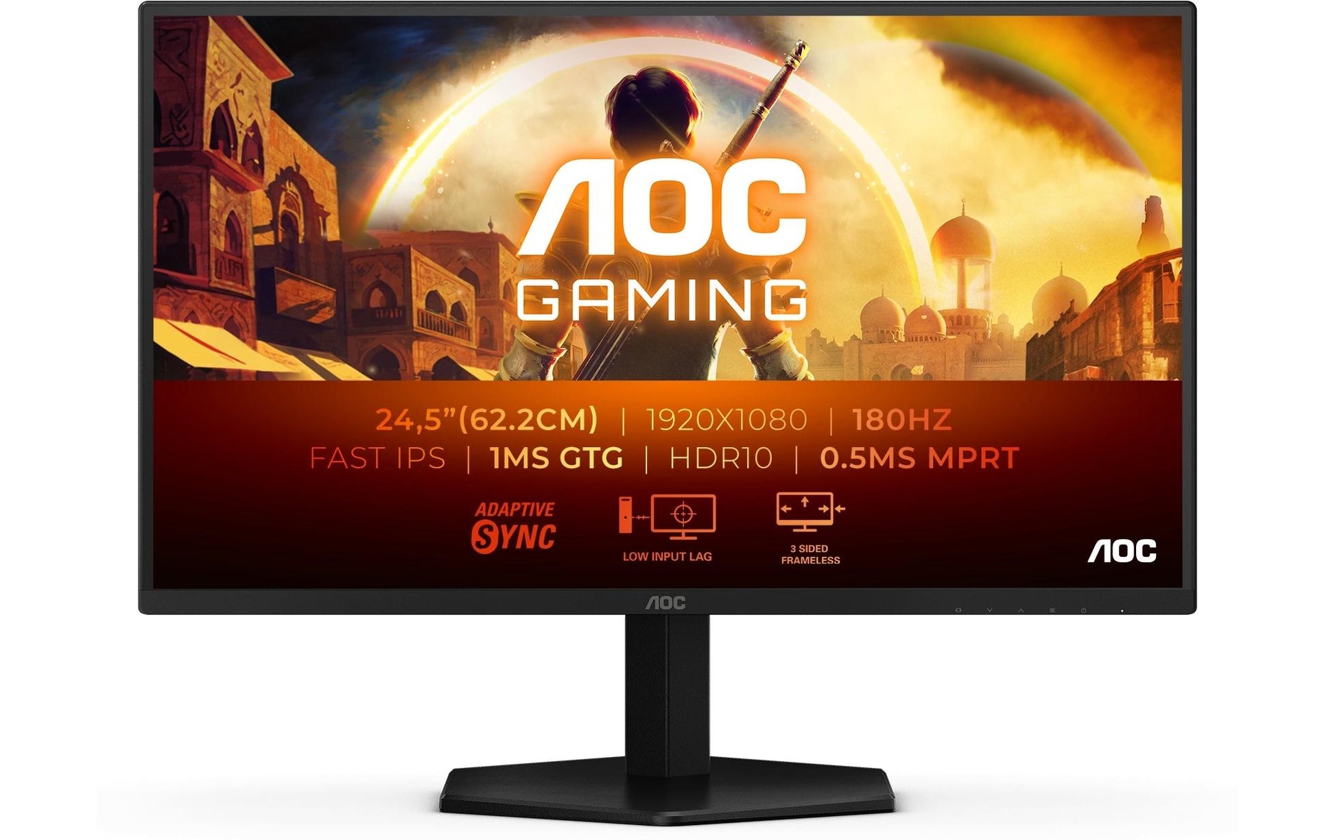 AOC 25G42E – Monitor, 24,5" 1920 × 1080 (Full HD), IPS, 180 Hz, Adaptive Sync, Rot