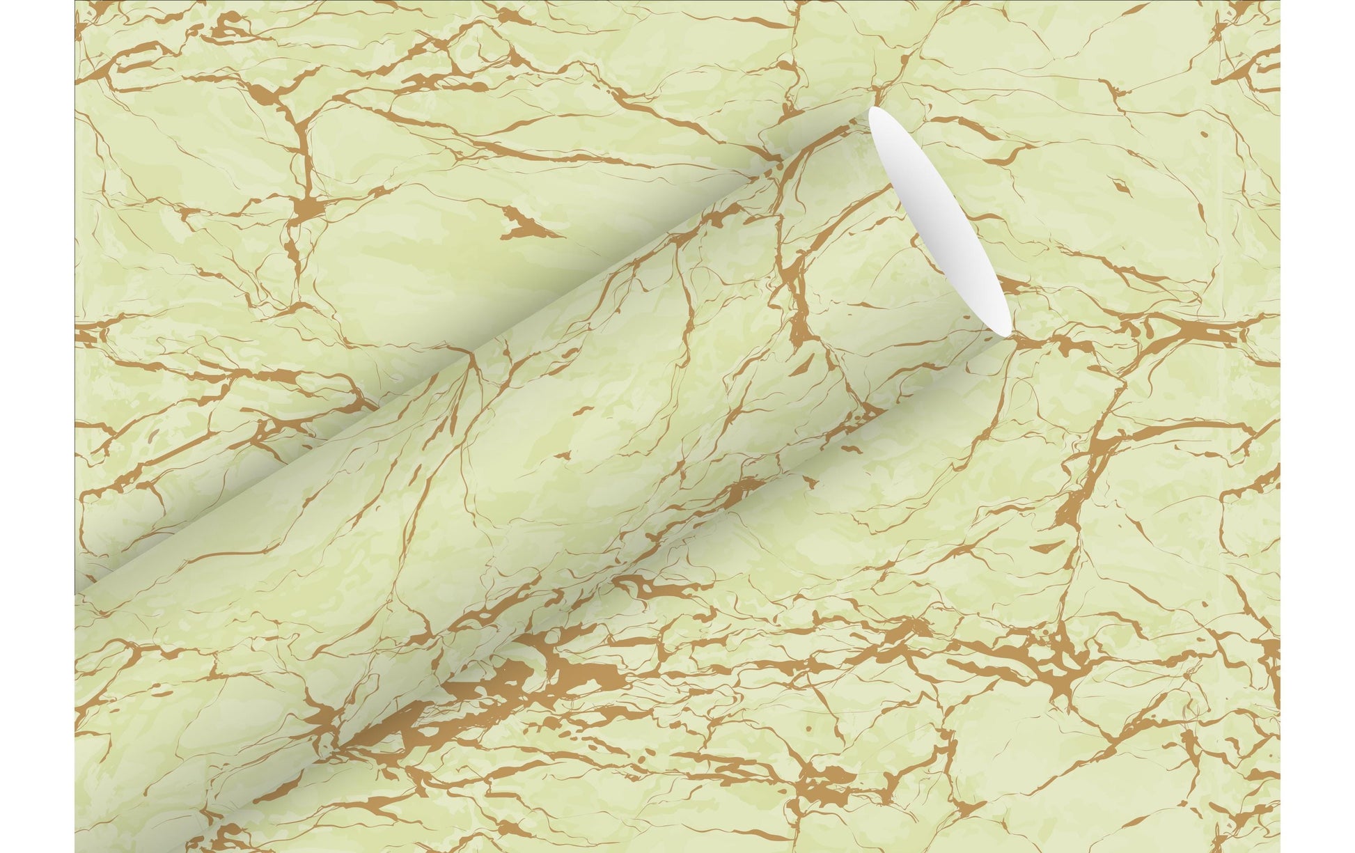 Braun + Company Geschenkpapier – Marmor Zartgrün – 80 g/m2, Gestrichenes Papier – 700 × 2000 mm