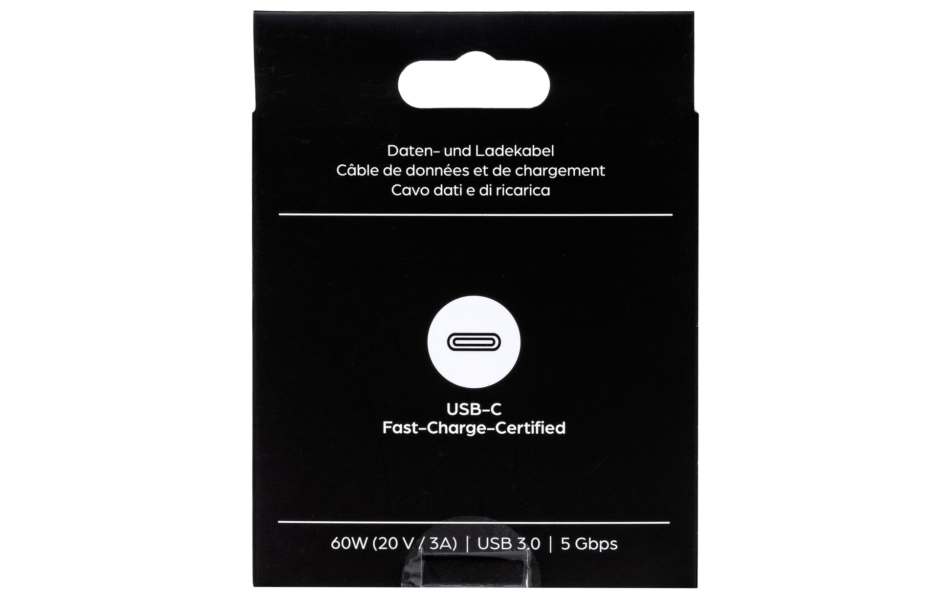 ONIT USB-C auf USB-C Kabel – USB 3.2 Gen 1 (5 Gbit/s) – 0,5 m – PD 60 W – Textilmantel – Schwarz