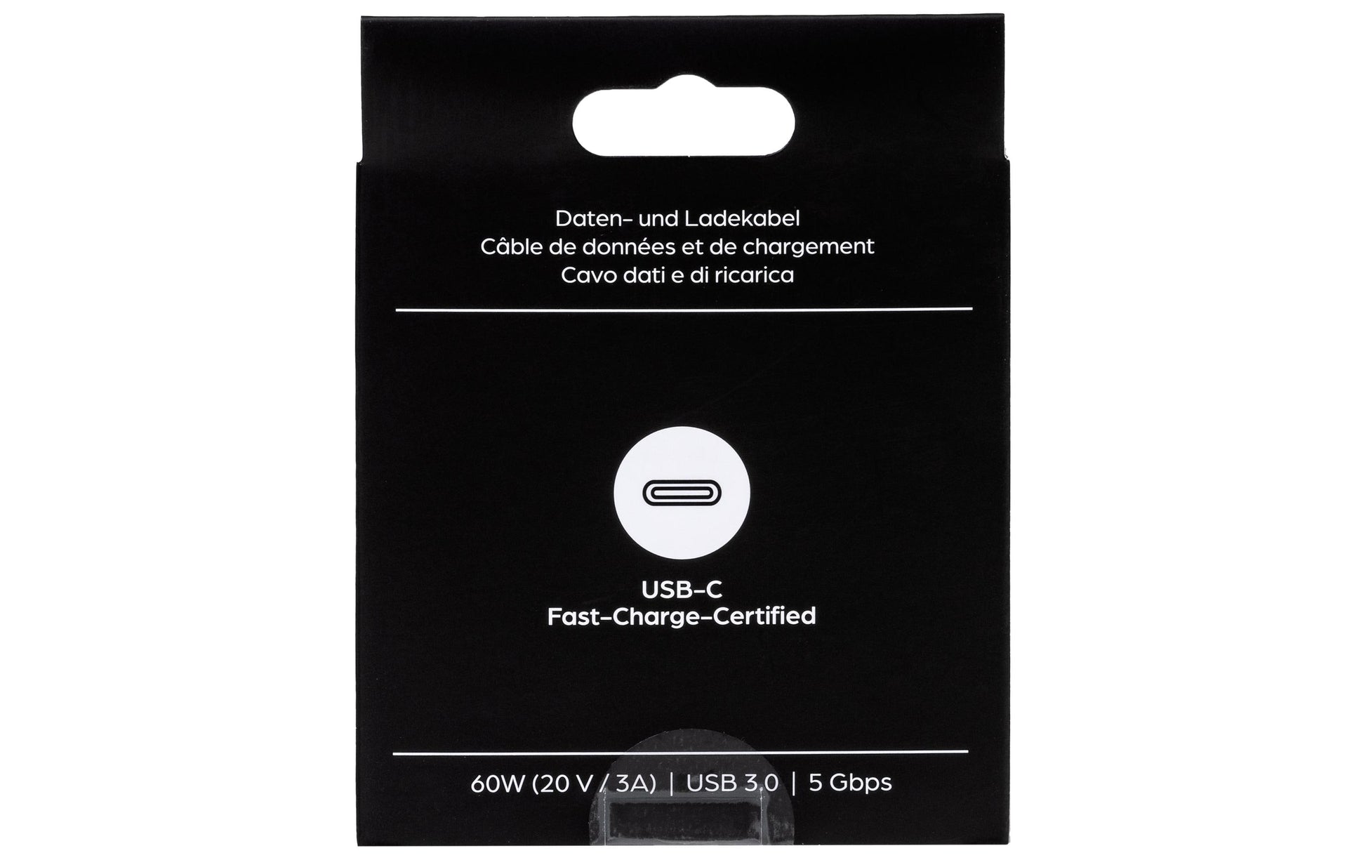 ONIT USB-C auf USB-C Kabel – USB 3.2 Gen 1 (5 Gbit/s) – 0,3 m – PD 60 W – Textilmantel – Schwarz