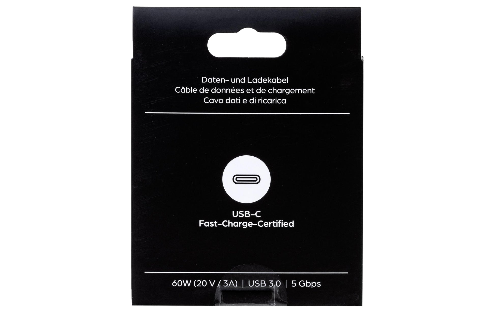ONIT USB-C auf USB-C Kabel – USB 3.2 Gen 1 (5 Gbit/s) – 0,1 m – PD 60 W – Textilmantel, verstärkt – Schwarz