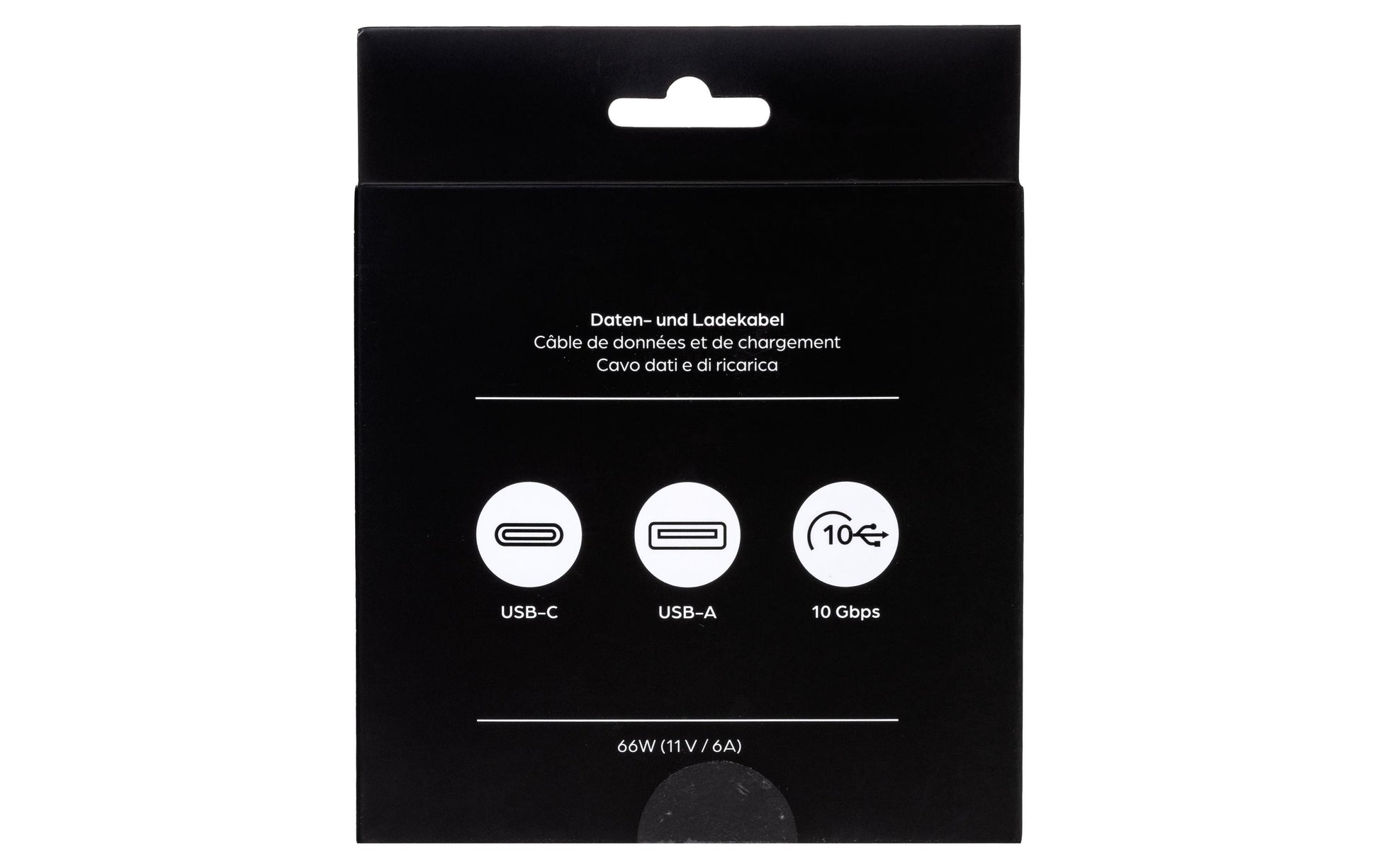 ONIT USB-A auf USB-C Kabel – USB 3.2 Gen 2 (10 Gbit/s) – 2 m – PD 66 W – Textilmantel – Schwarz/Grau