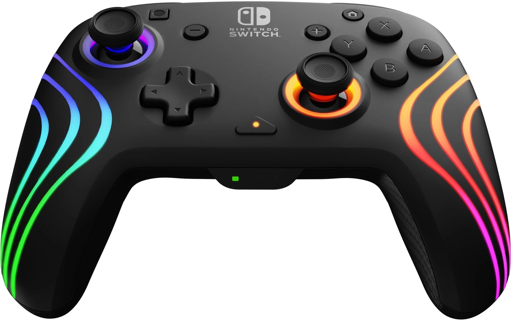 PDP Afterglow Wave – Gamepad – USB + RF 2,4 GHz, RGB, für Nintendo Switch, Schwarz