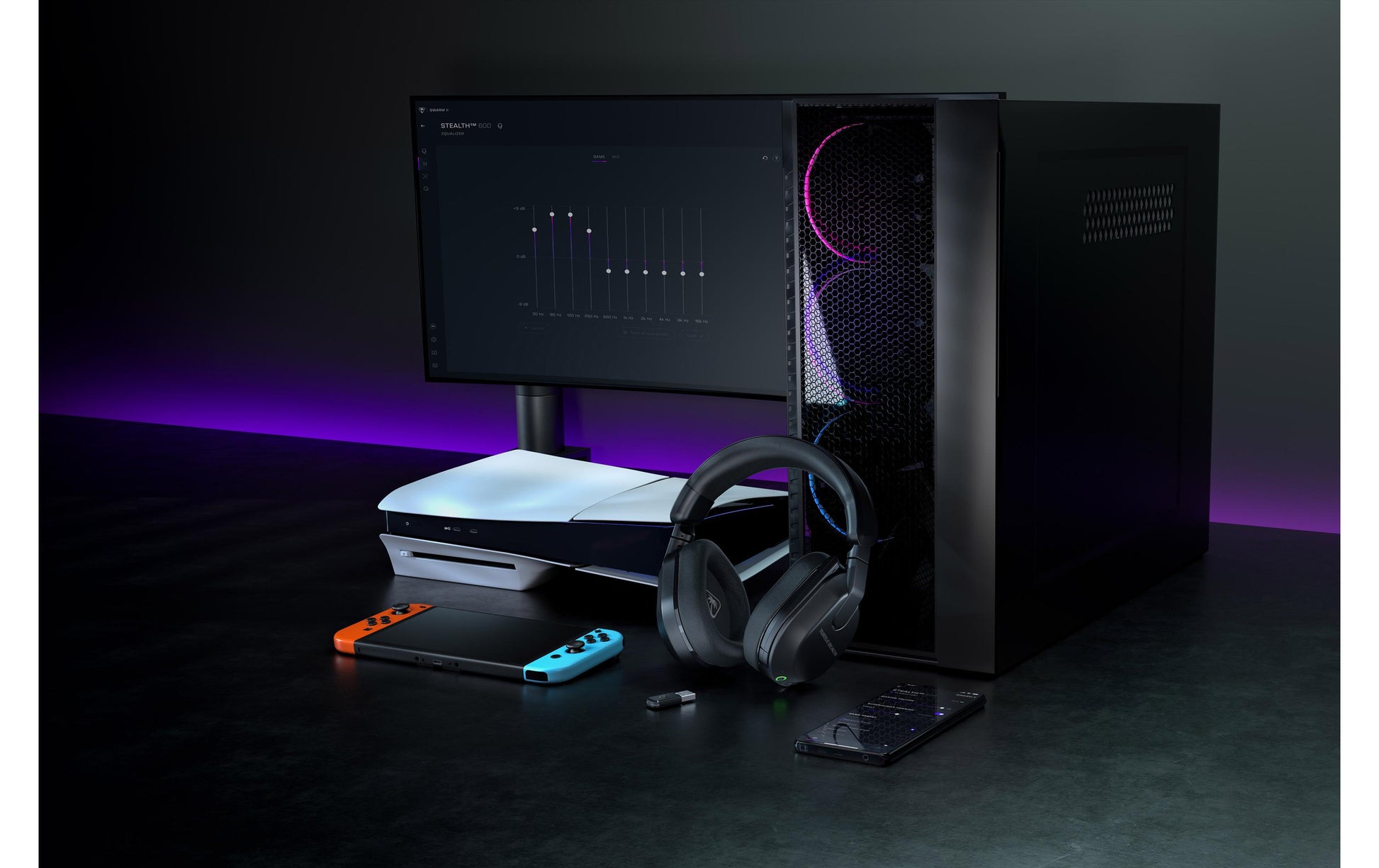 Turtle Beach Stealth 600 Gen3 – Gaming-Headset, 2,4 GHz + Bluetooth 5.2 – Schwarz, für PS5/PS4/PC – bis 80 h