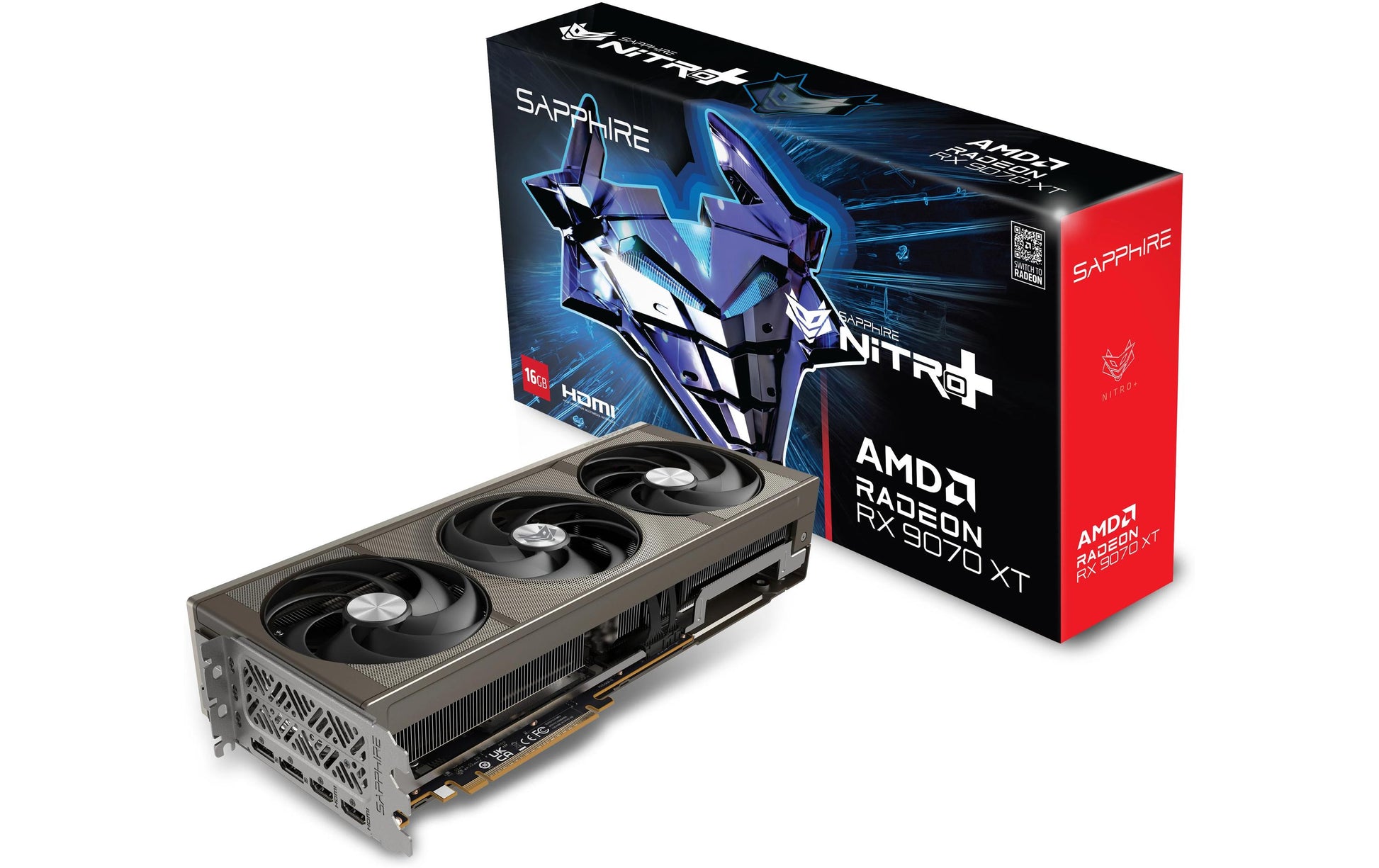 Sapphire NITRO+ Radeon RX 9070 XT 16GB – PCIe Grafikkarte – 2×HDMI, 2×DP, PCIe 5.0, TDP 330 W