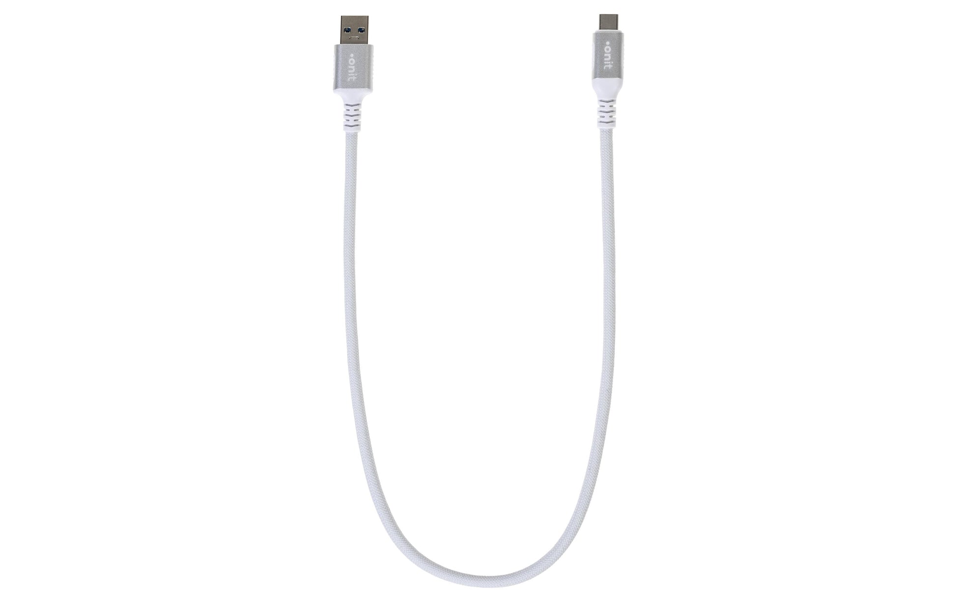 ONIT USB-A auf USB-C Kabel – USB 3.2 Gen 2 (10 Gbit/s) – 0,5 m – PD 66 W – Textilmantel, Verstärkt – Weiss
