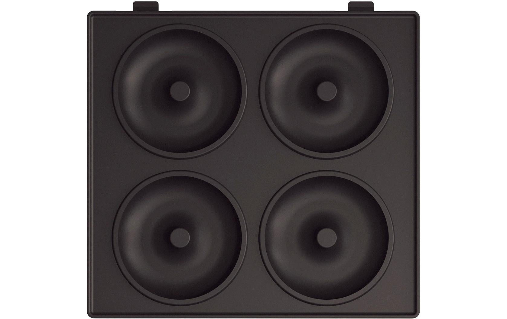 CREATE Ersatzteller Donuts 2in1 – für 2in1 Compact Waffeleisen, 2 Stk., Schwarz
