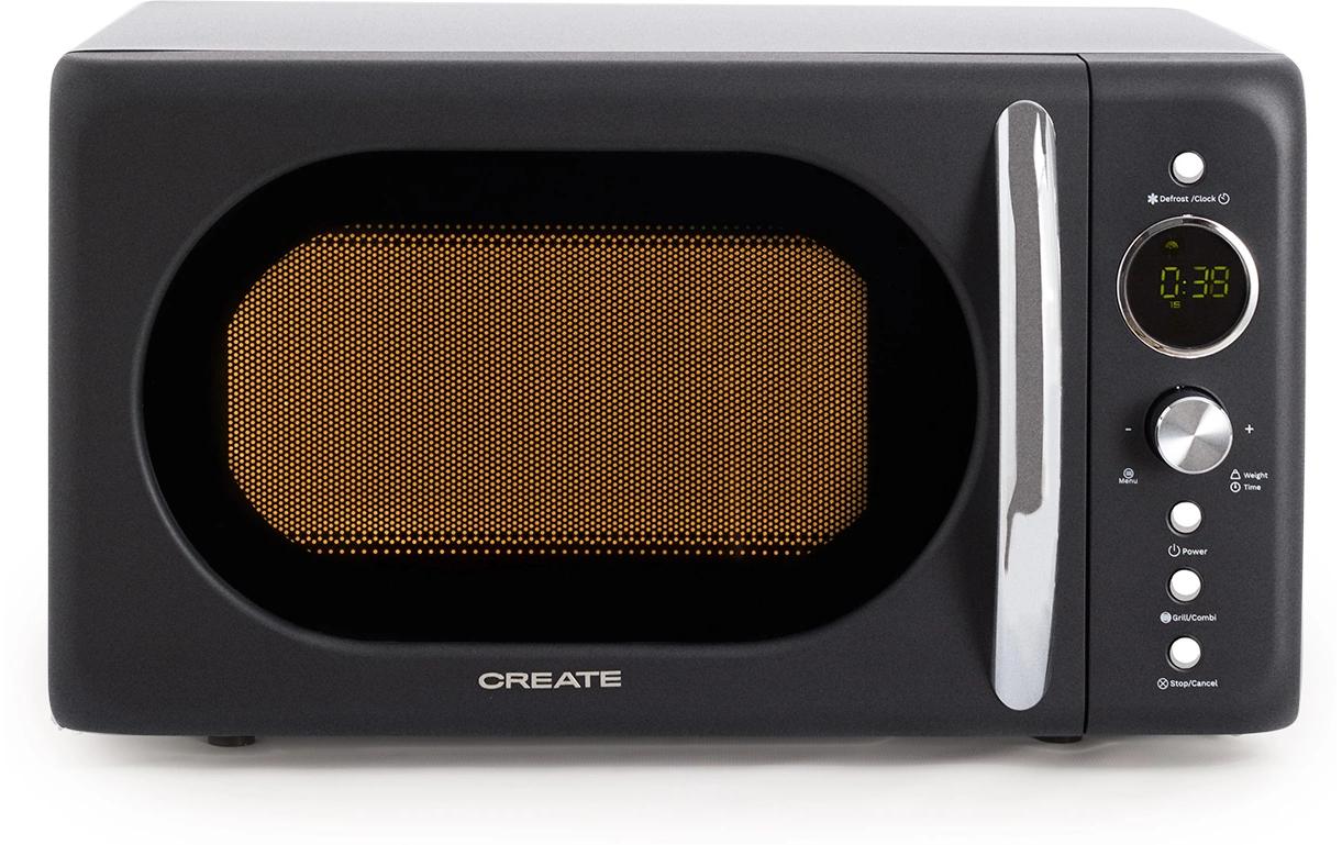 Create Retro Grill Mikrowelle – 20 l, Grill, 700 W – Schwarz