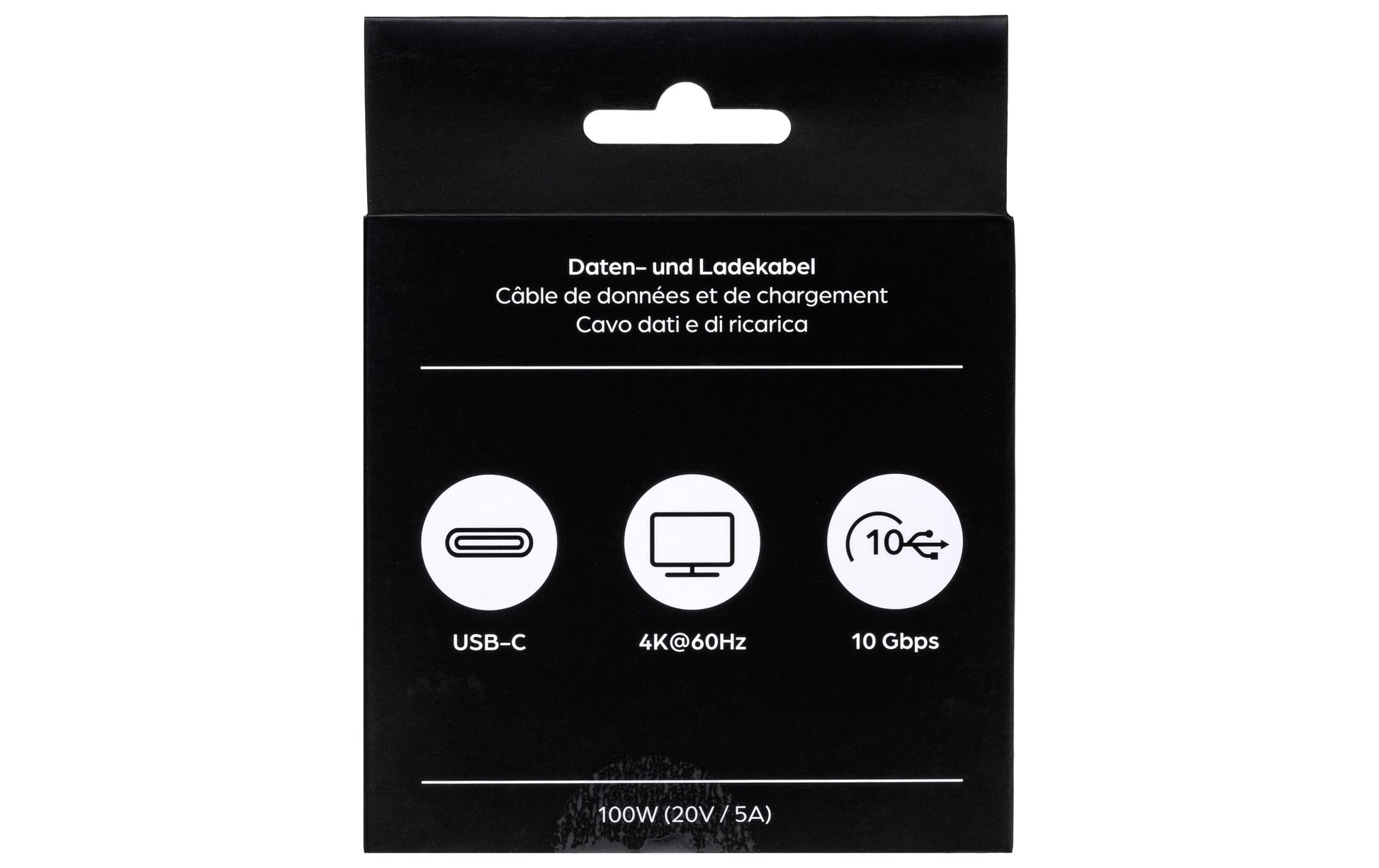 ONIT USB-C auf USB-C Kabel – USB 3.2 Gen 2 (10 Gbit/s) – 1 m – PD 100 W – Textilmantel – Schwarz/Grau