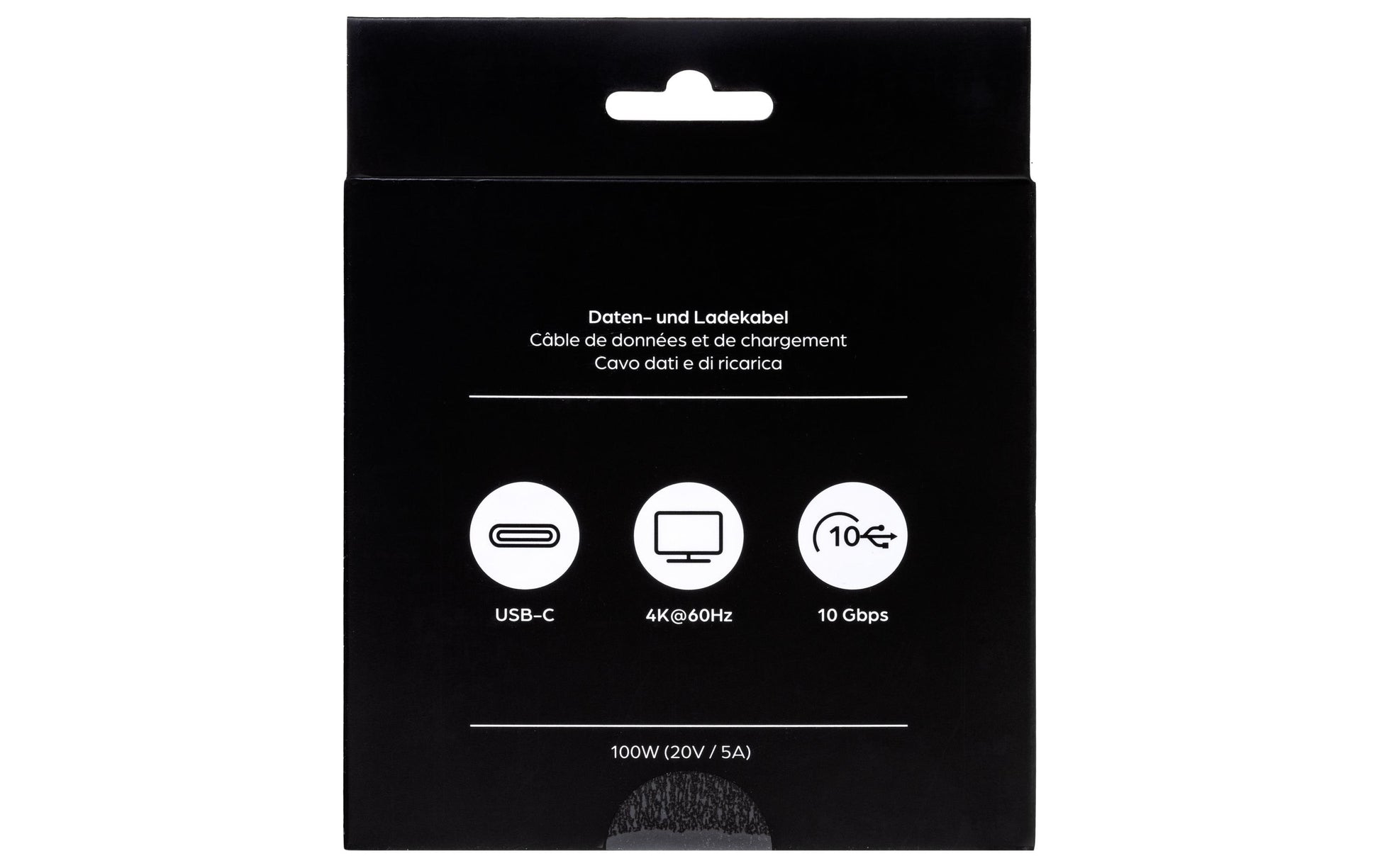 ONIT USB-C auf USB-C Kabel – USB 3.2 Gen 2 (10 Gbit/s) – 2 m – PD 100 W – Textilmantel – Schwarz/Grau