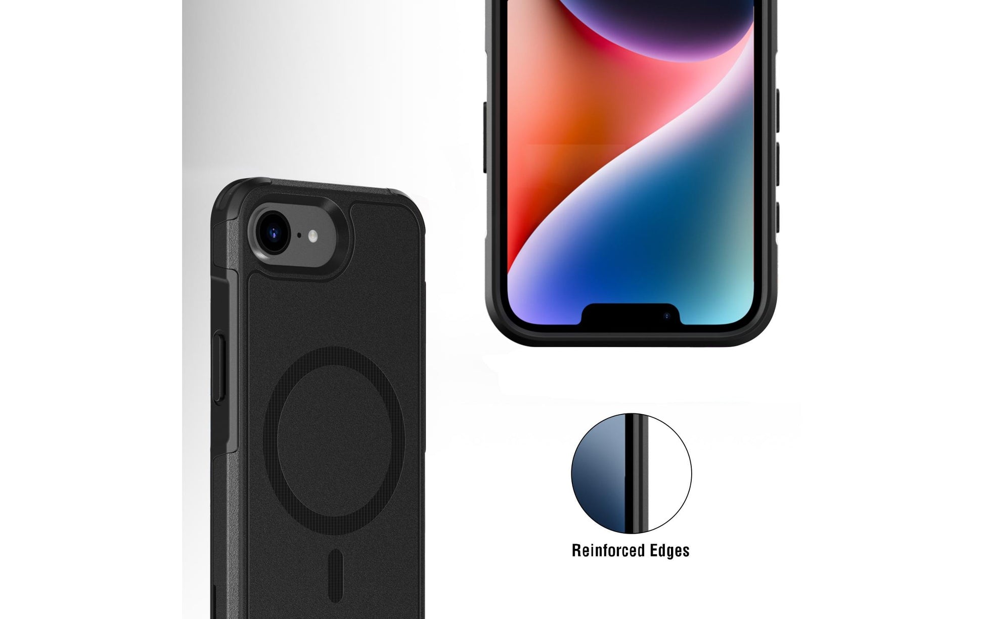 4smarts Defend Backcover – für Apple iPhone 16e, MagSafe, PC+TPU, Schwarz, bis 1,2 m Sturzsicher