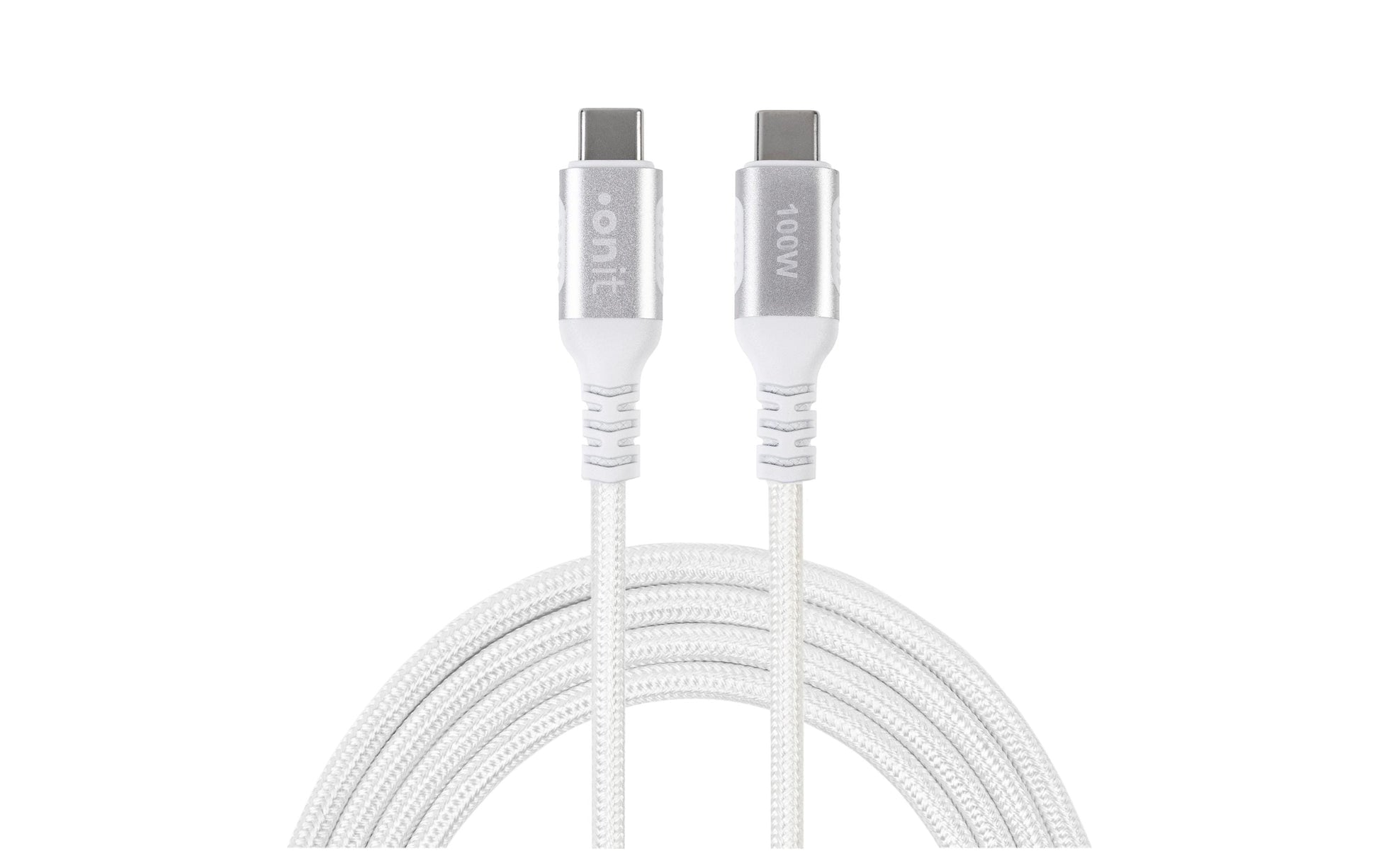 ONIT USB-C auf USB-C Kabel – USB 3.2 Gen 2 (10 Gbit/s) – 1 m – PD 100 W – Textilmantel – Weiss