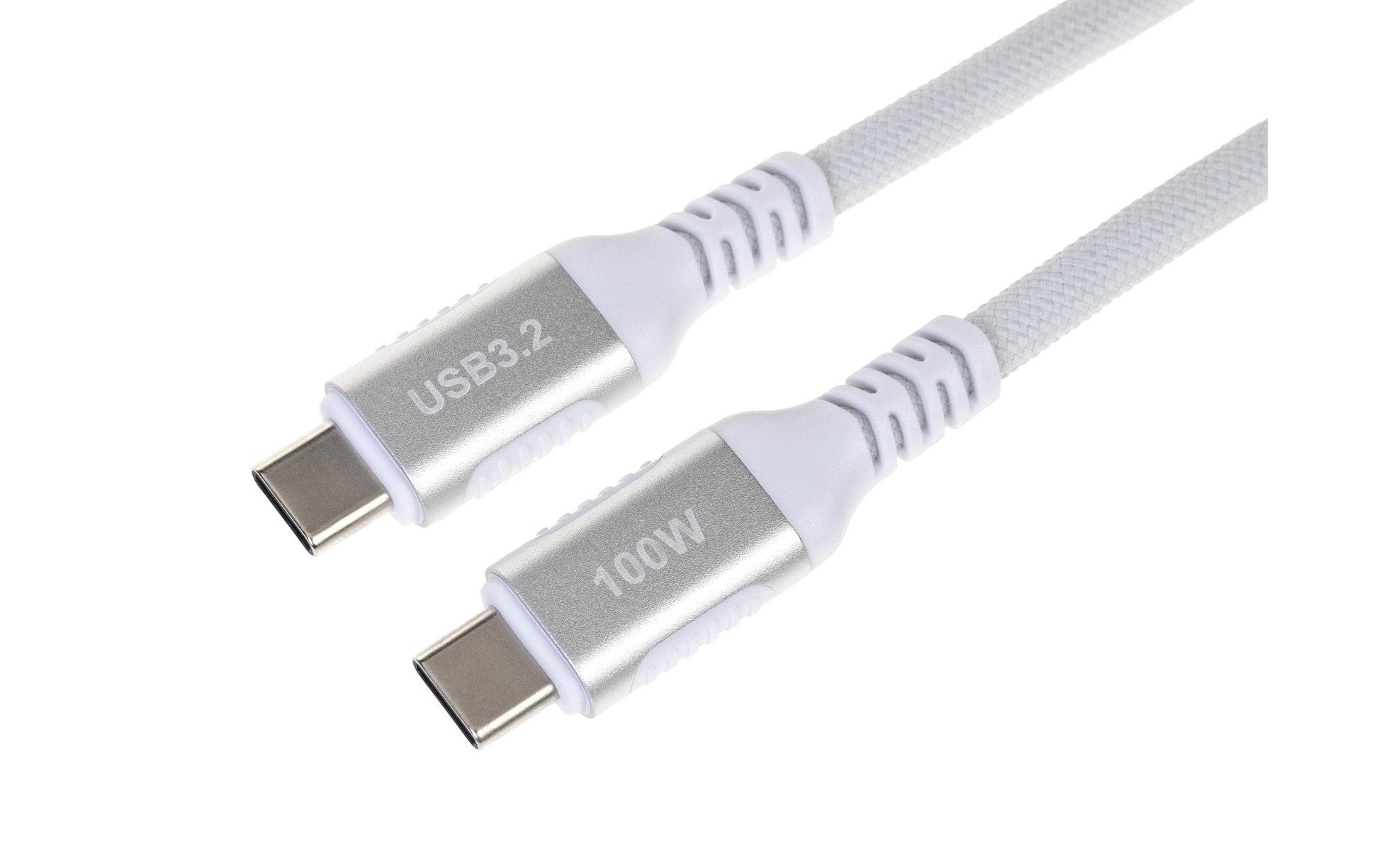 ONIT USB-C auf USB-C Kabel – USB 3.2 Gen 2 (10 Gbit/s) – 1 m – PD 100 W – Textilmantel – Weiss
