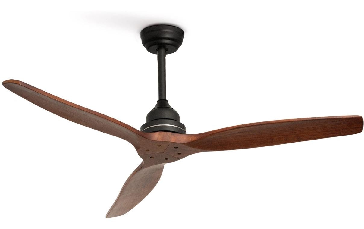 Create Deckenventilator – 132 cm, 75 W, Holz, Fernbedienung, Schwarz