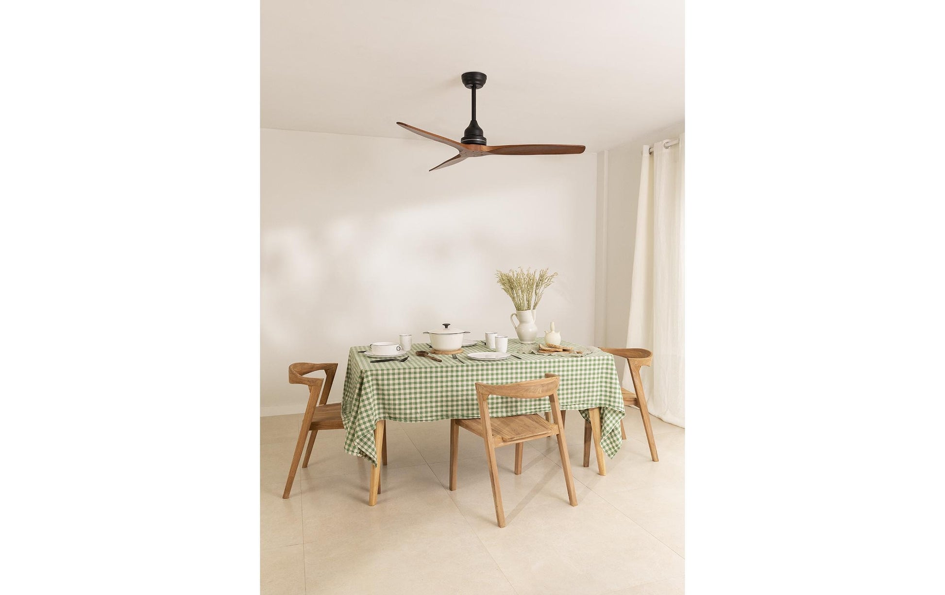 Create Deckenventilator – 132 cm, 75 W, Holz, Fernbedienung, Schwarz