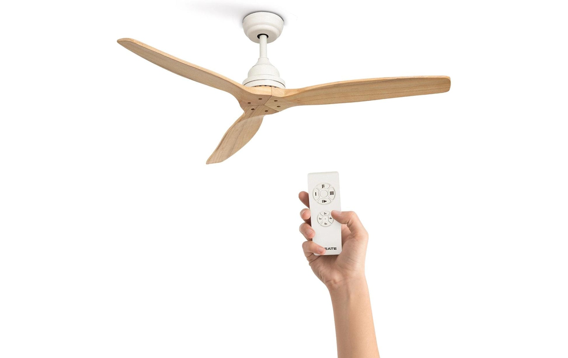 Create Deckenventilator – 132 cm, 75 W, Metall, Fernbedienung, Weiss