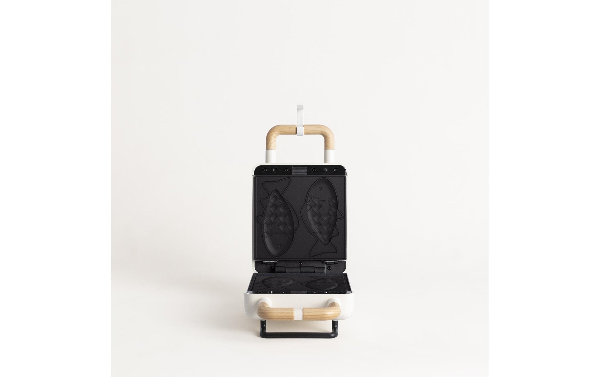 CREATE Ersatzteller Stone 2-in-1 Fisch – für 2in1 Compact Waffeleisen, 2 Stk., Teflonbeschichtet, Schwarz