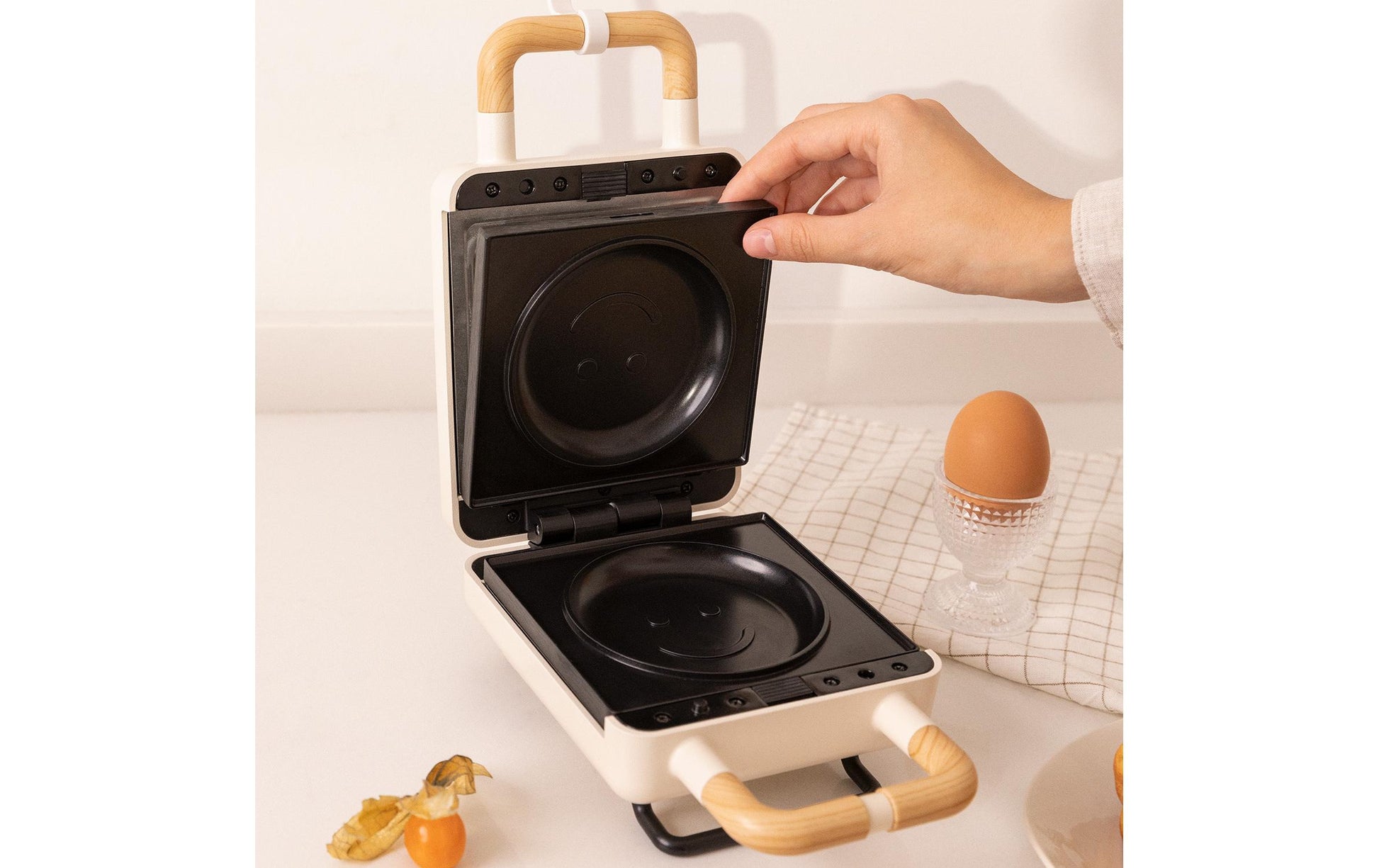 CREATE Ersatzteller Stone 2in1 Smile – rund, für Waffeleisen 2in1 Compact, 2 Stk.
