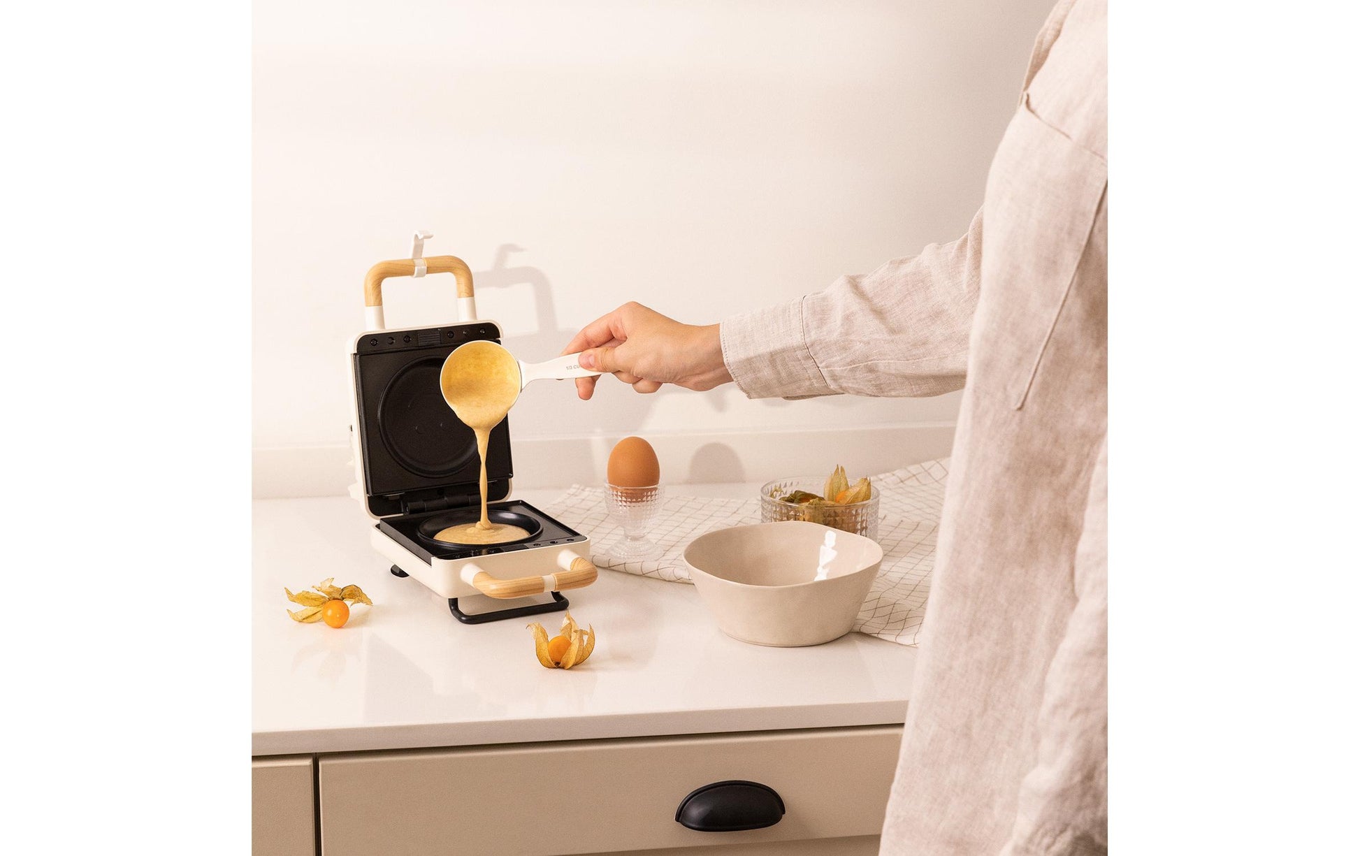 CREATE Ersatzteller Stone 2in1 Smile – rund, für Waffeleisen 2in1 Compact, 2 Stk.