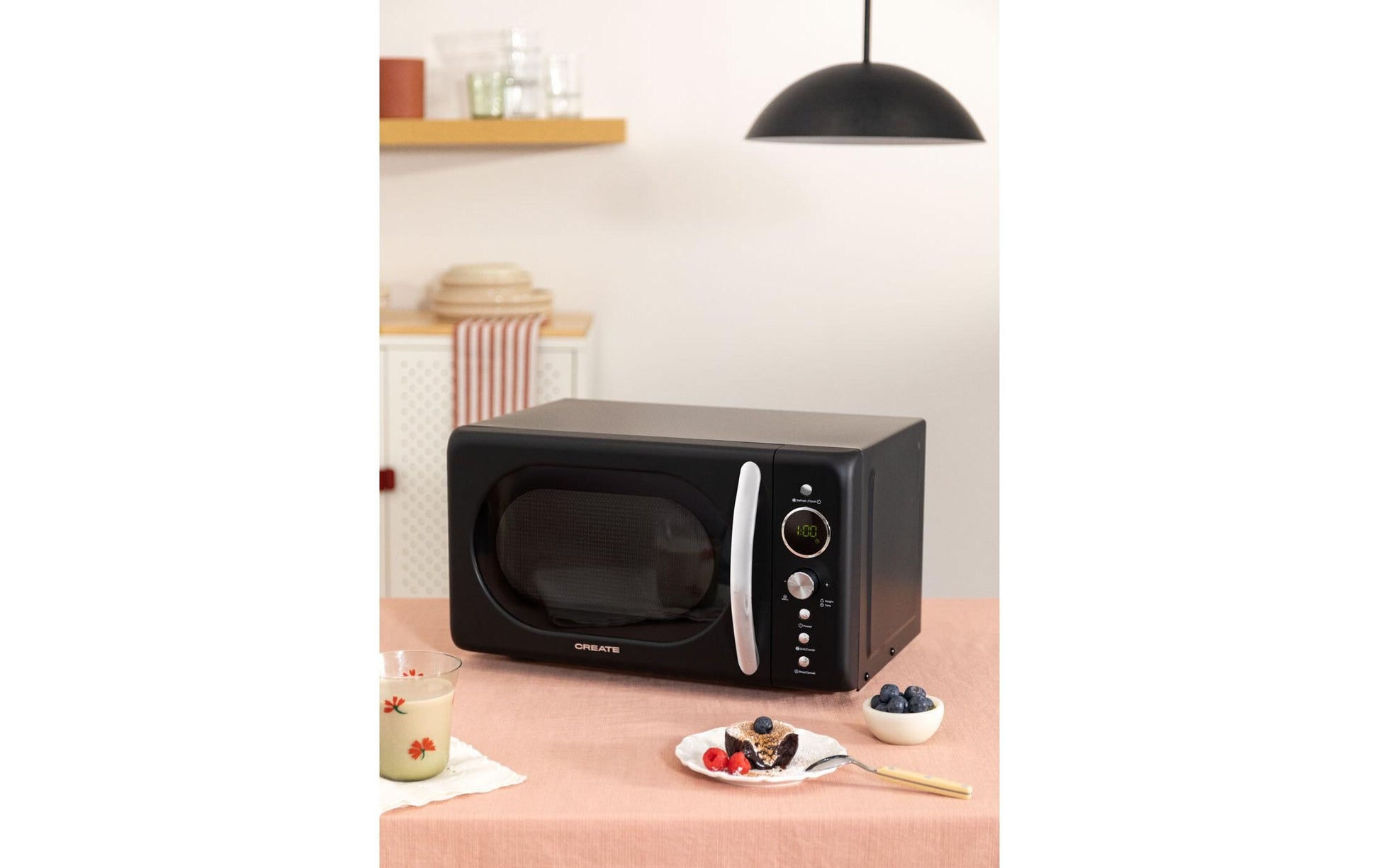 Create Retro Grill Mikrowelle – 20 l, Grill, 700 W – Schwarz
