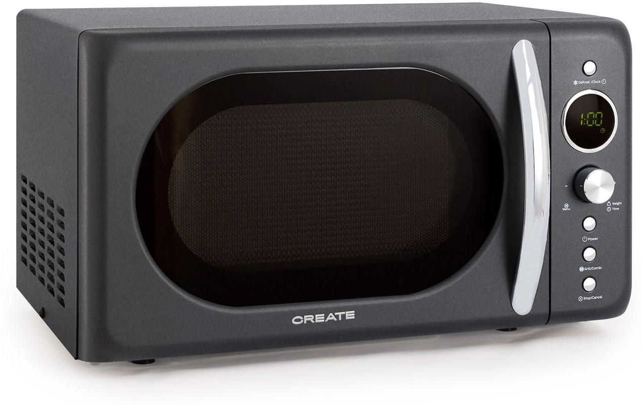 Create Retro Grill Mikrowelle – 20 l, Grill, 700 W – Schwarz