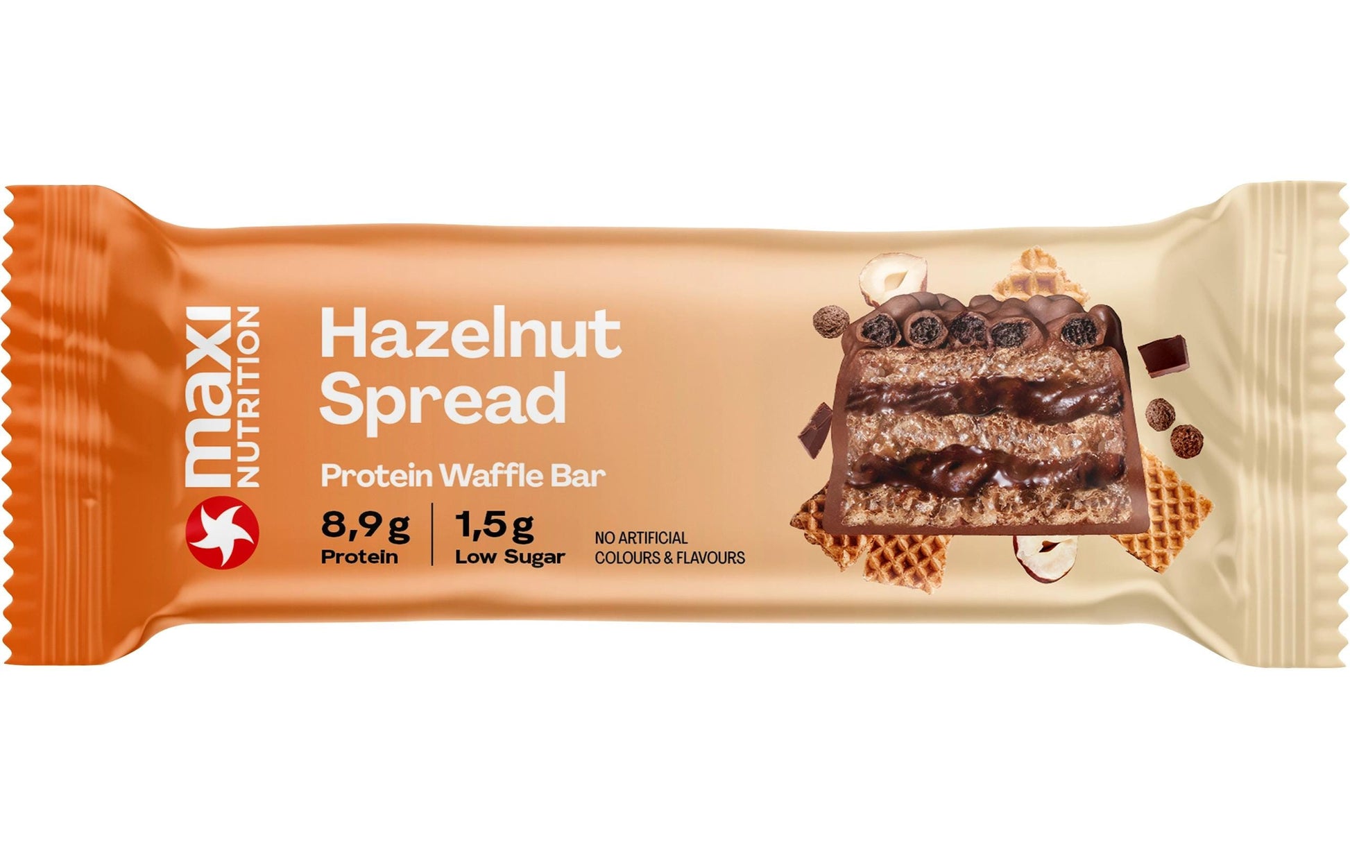 Maxi Nutrition Protein Waffel-Riegel – Haselnuss – 12 × 39 g
