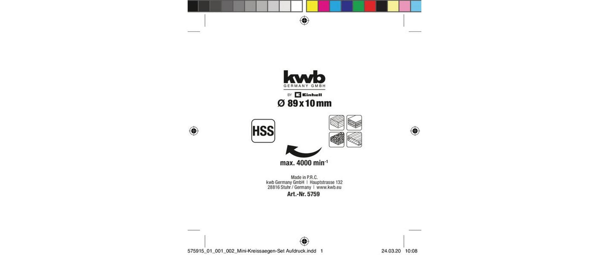 Einhell Kreissägeblatt 89 mm – für Holz – 5-tlg.