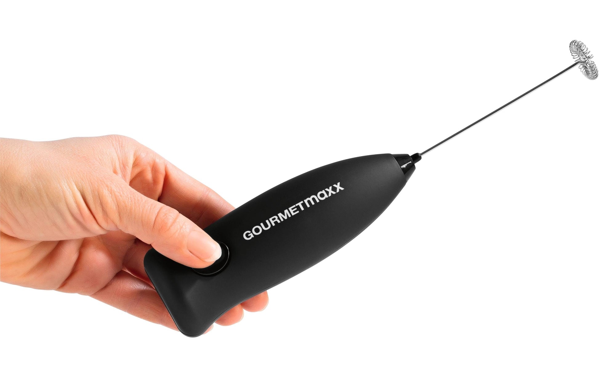 Gourmetmaxx Milchschäumer-Stab 3V – 2×AA – schwarz