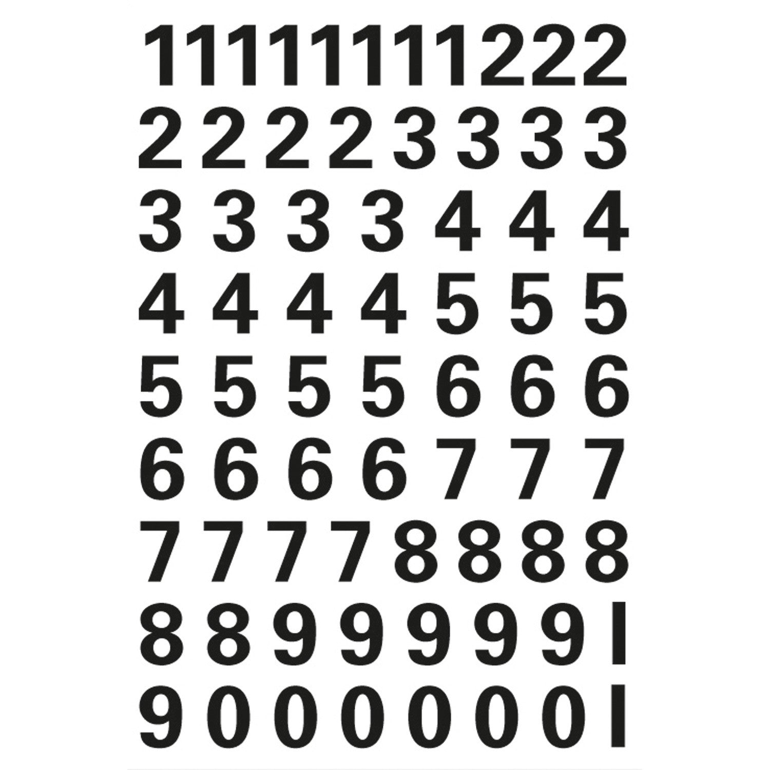 HERMA Vario Buchstaben- und Zahlen-Etikettenbogen – 84 × 120 mm, 10 mm, Schwarz, Zahlen 0–9 – 71 Stk