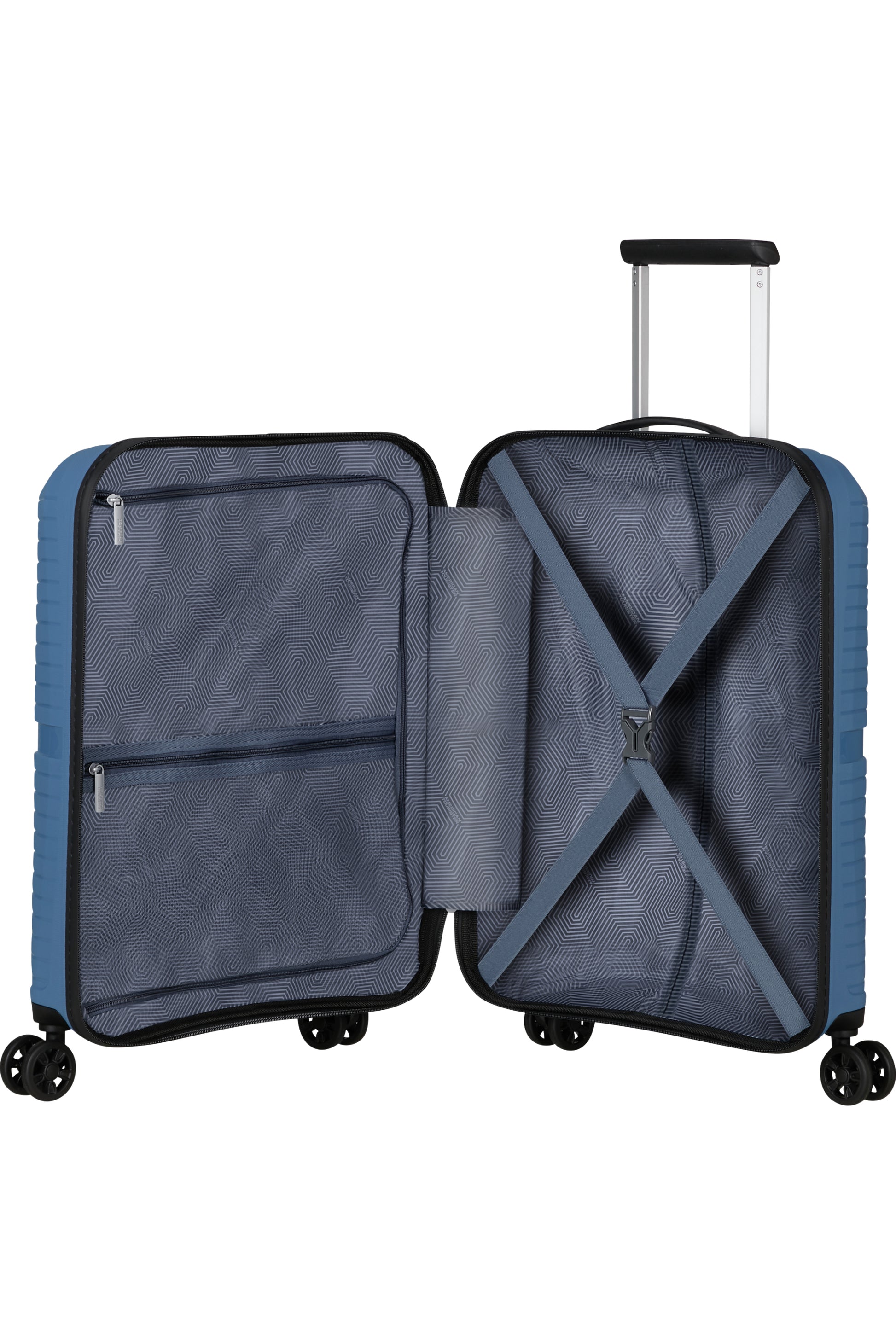 American Tourister Handgepäck-Trolley – Hartschale PP, 4 Doppelrollen, mit TSA, Coronet Blue, 40 × 50 × 20 cm