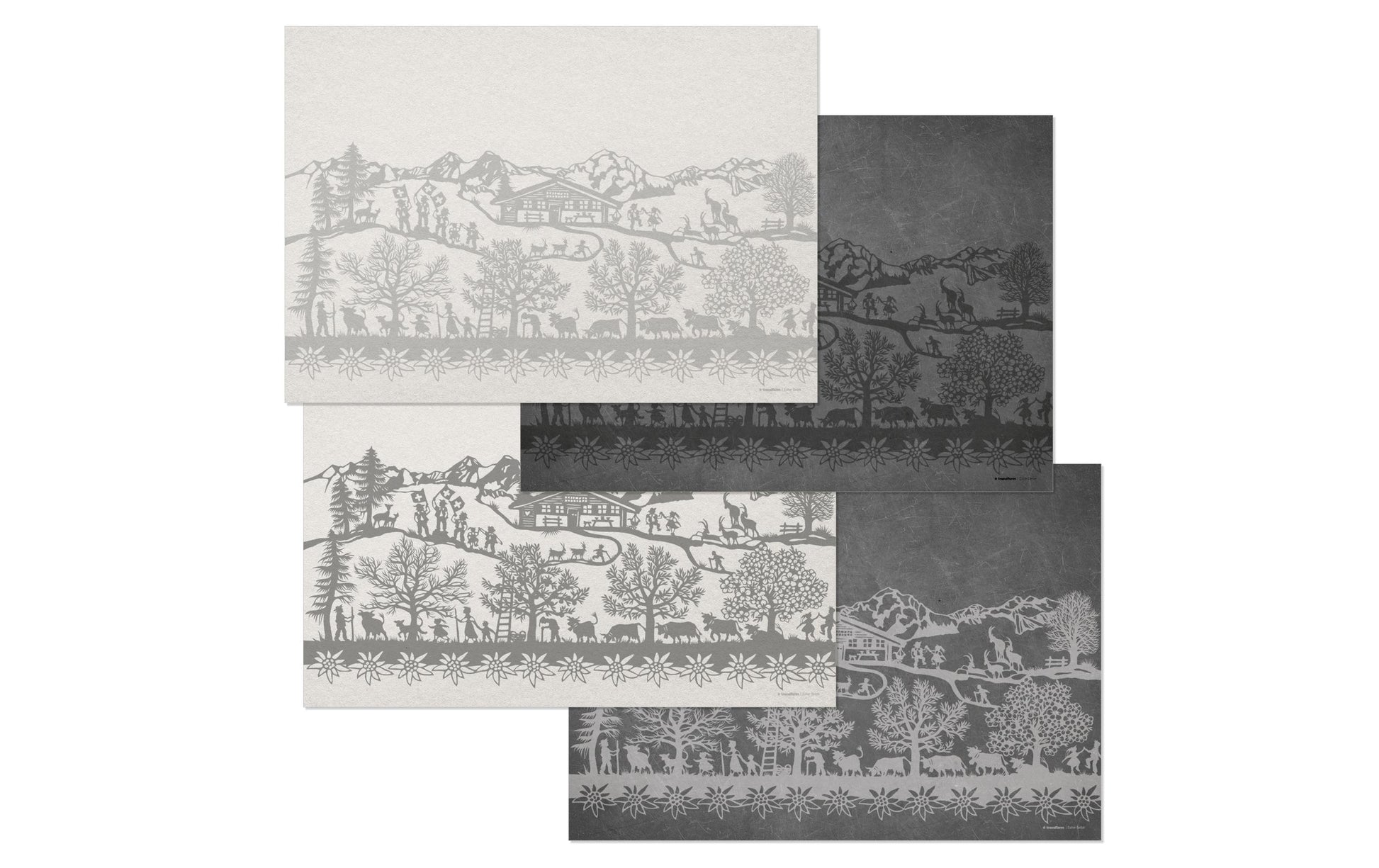 Trendform Tischset SWISS Tradition 9, Papier/Karton, Waldmotiv – 42 × 29,7 cm – FSC – 48 Stk.