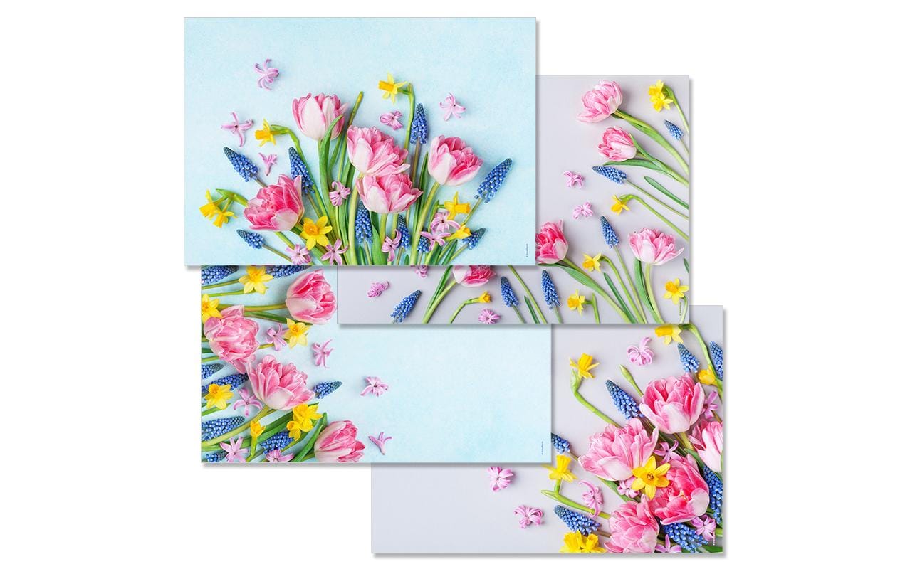 Trendform Tischset Bouquet, Papier, Rechteck – 42 × 29,7 cm – FSC – 48 Stk.