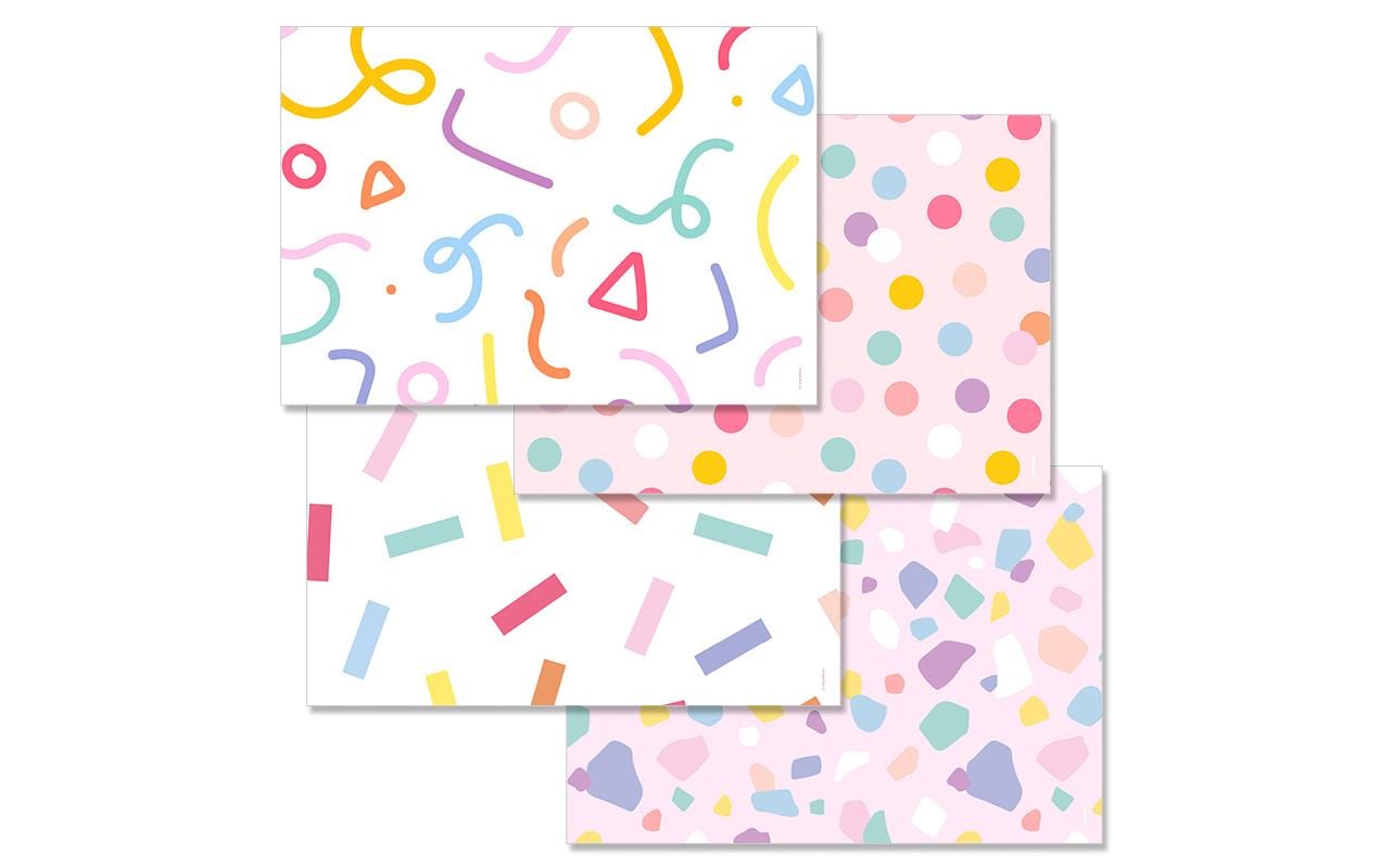 Trendform Tischset – Papier, Motiv Konfetti, 42 × 29,7 cm – 48 Stk.