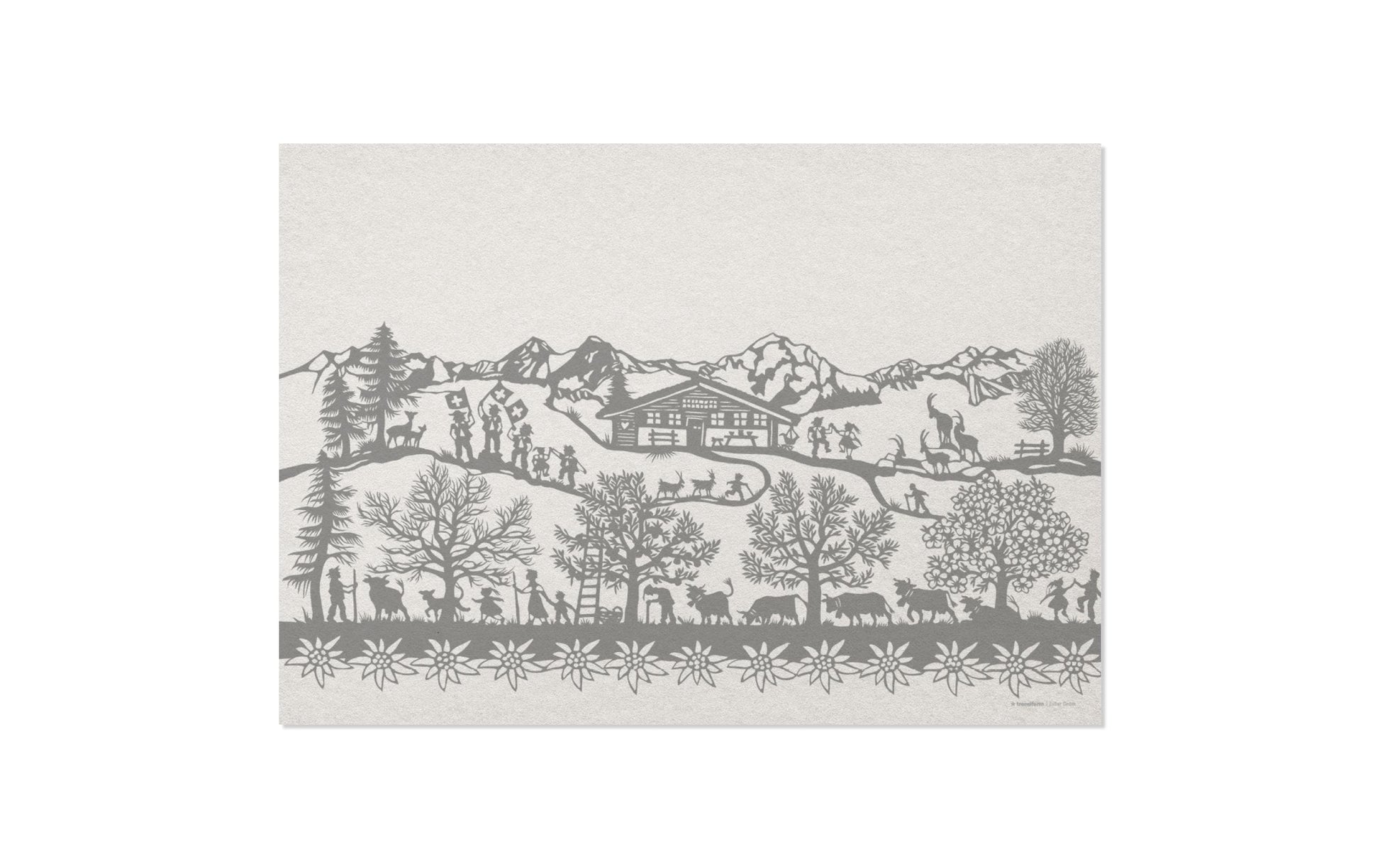 Trendform Tischset SWISS Tradition 9, Papier/Karton, Waldmotiv – 42 × 29,7 cm – FSC – 48 Stk.