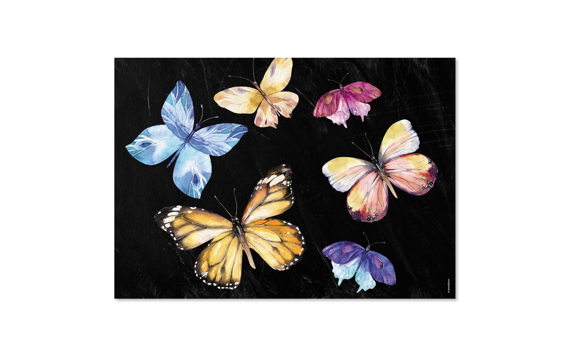 Trendform Tischset Fly Away – Papier, Schmetterlingsmotiv, 42 × 29,7 cm – 48 Stk.