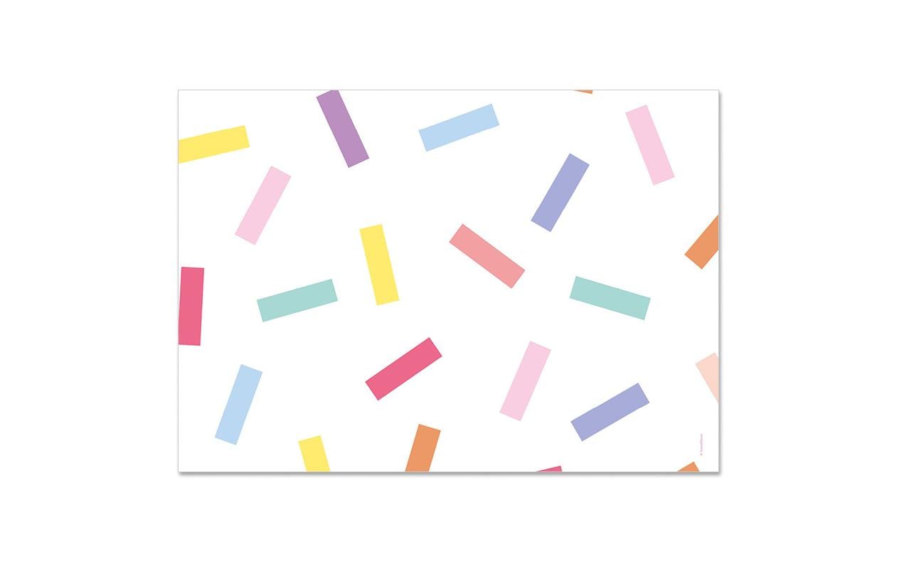 Trendform Tischset – Papier, Motiv Konfetti, 42 × 29,7 cm – 48 Stk.