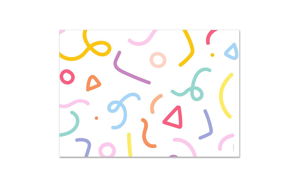 Trendform Tischset – Papier, Motiv Konfetti, 42 × 29,7 cm – 48 Stk.