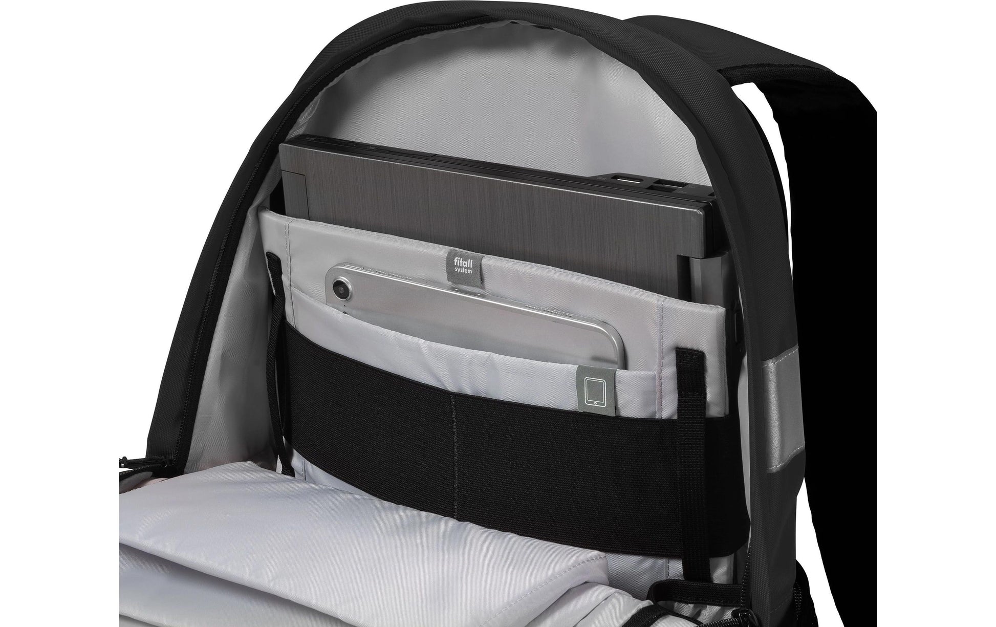 DICOTA Freizeit-Rucksack – 25 l, schwarz, reflektierend