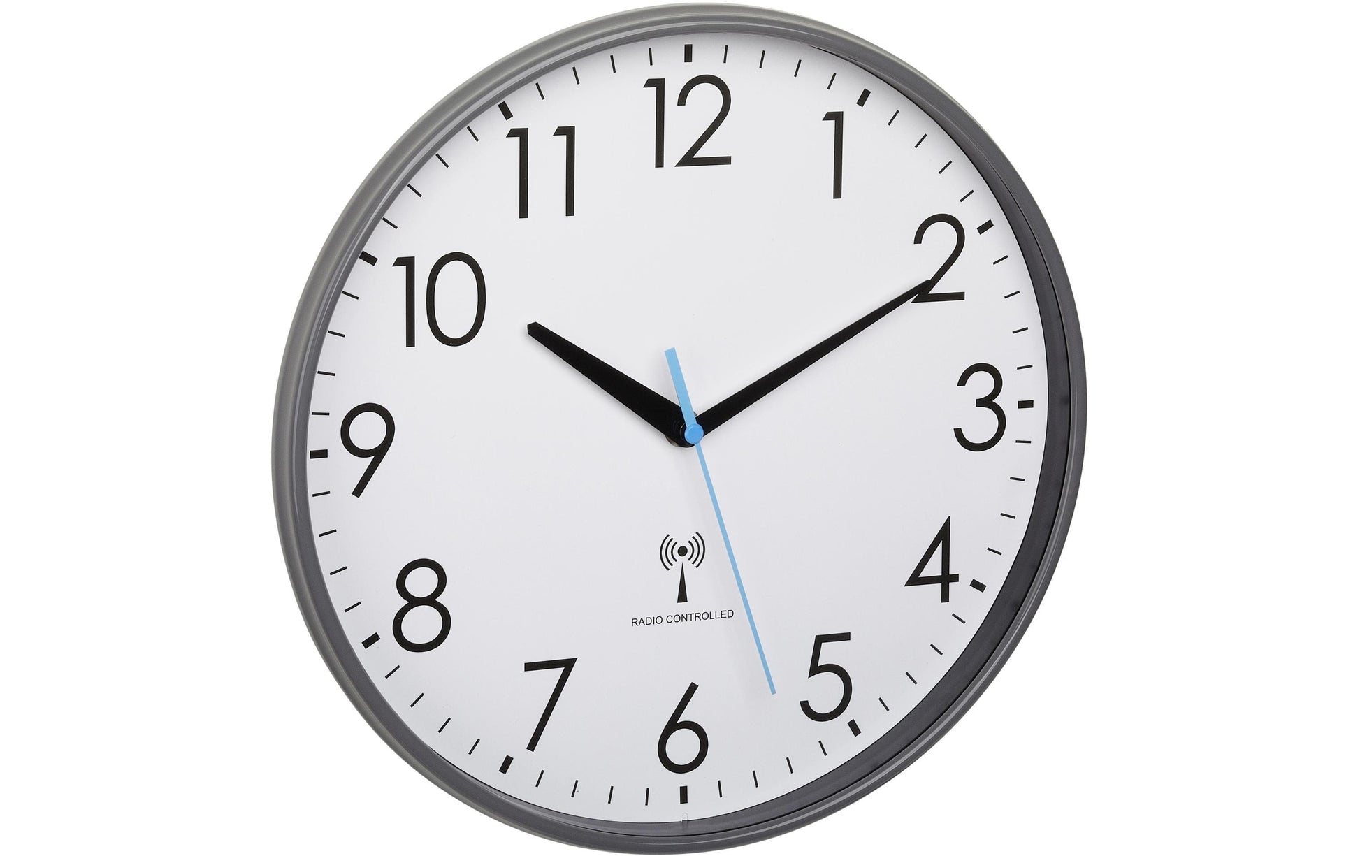 TFA-Dostmann TFA Dostmann Wanduhr – Funk, analog, Ø 30 cm, Grau, Kunststoff