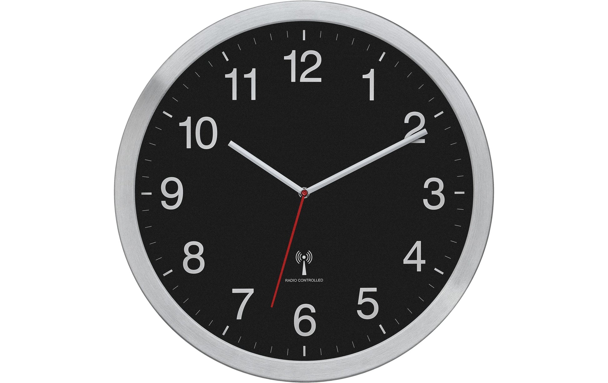 TFA-Dostmann TFA Dostmann Wanduhr – Funk, analog, Ø 40 cm, schwarz, Metall/Glas