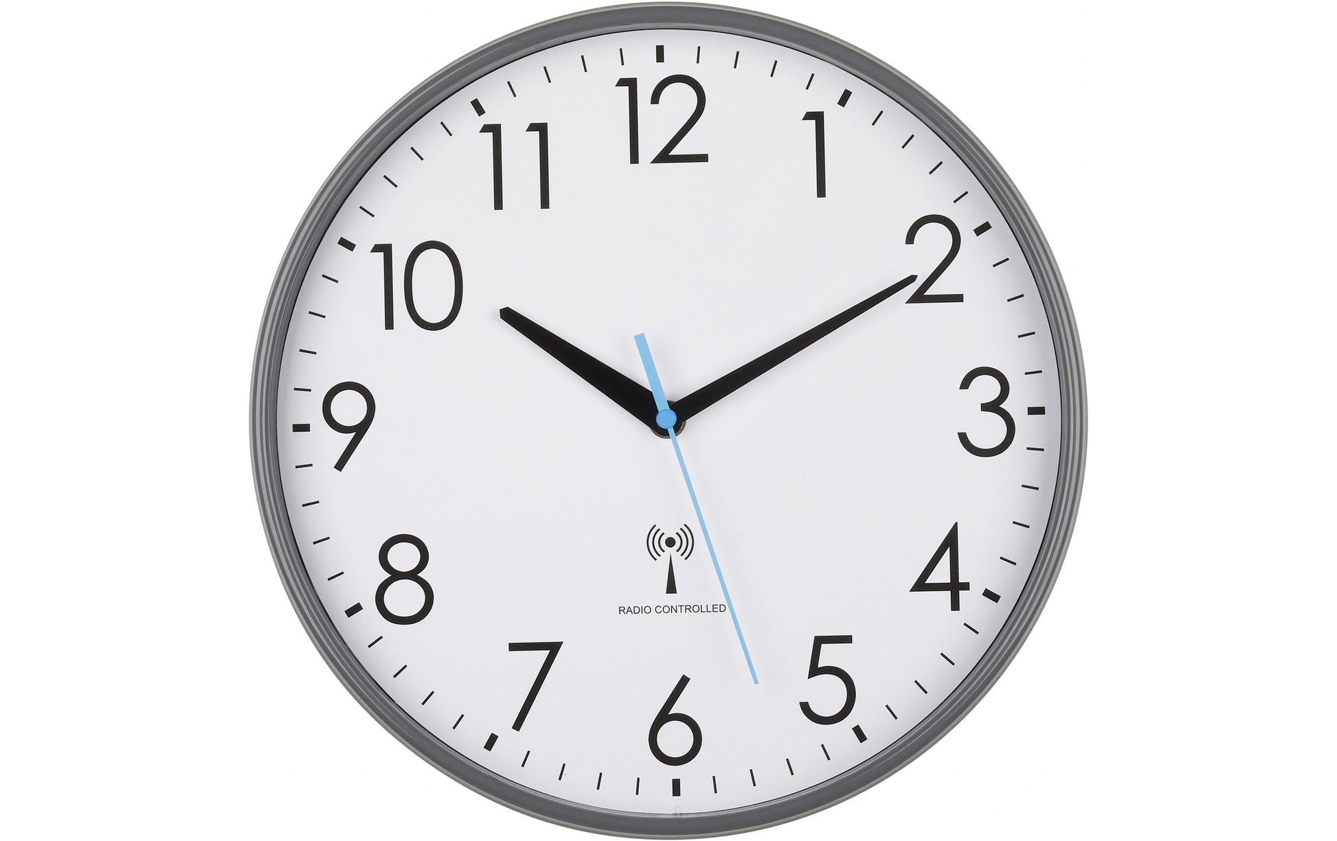 TFA-Dostmann TFA Dostmann Wanduhr – Funk, analog, Ø 30 cm, Grau, Kunststoff