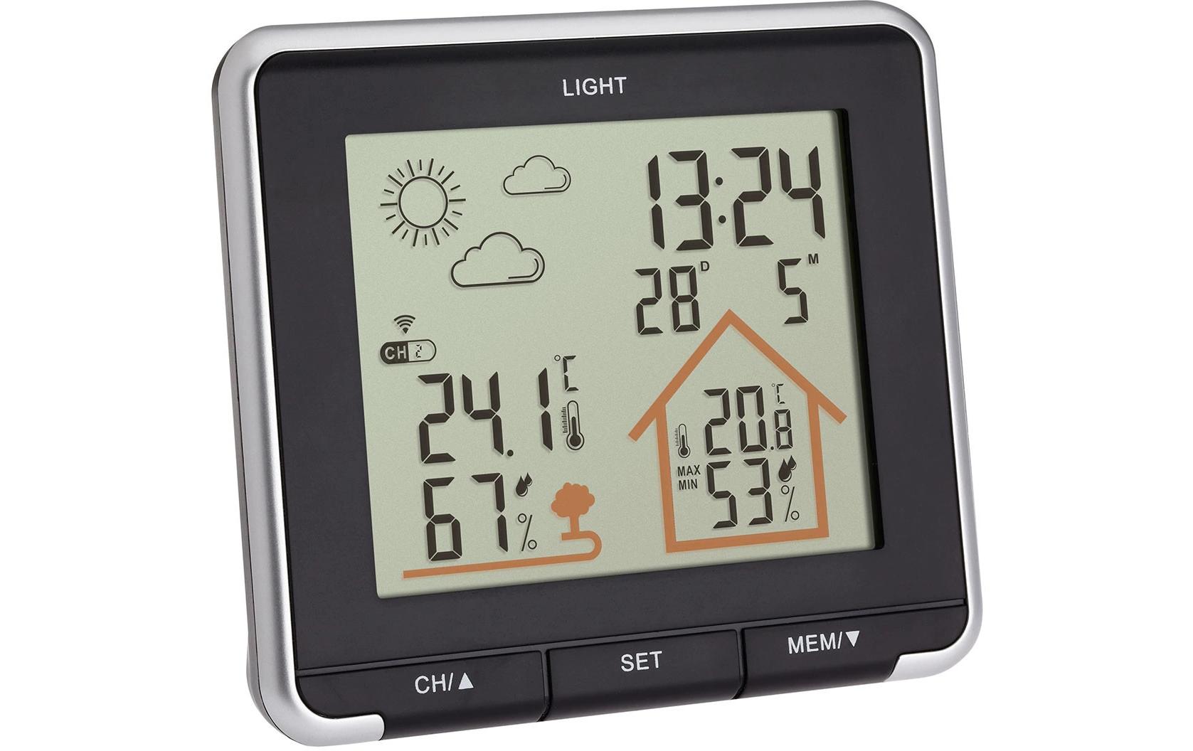TFA-Dostmann TFA Dostmann LIFE – Wetterstation, innen/aussen, Hygrometer & Thermometer, inkl. Aussensensor – schwarz