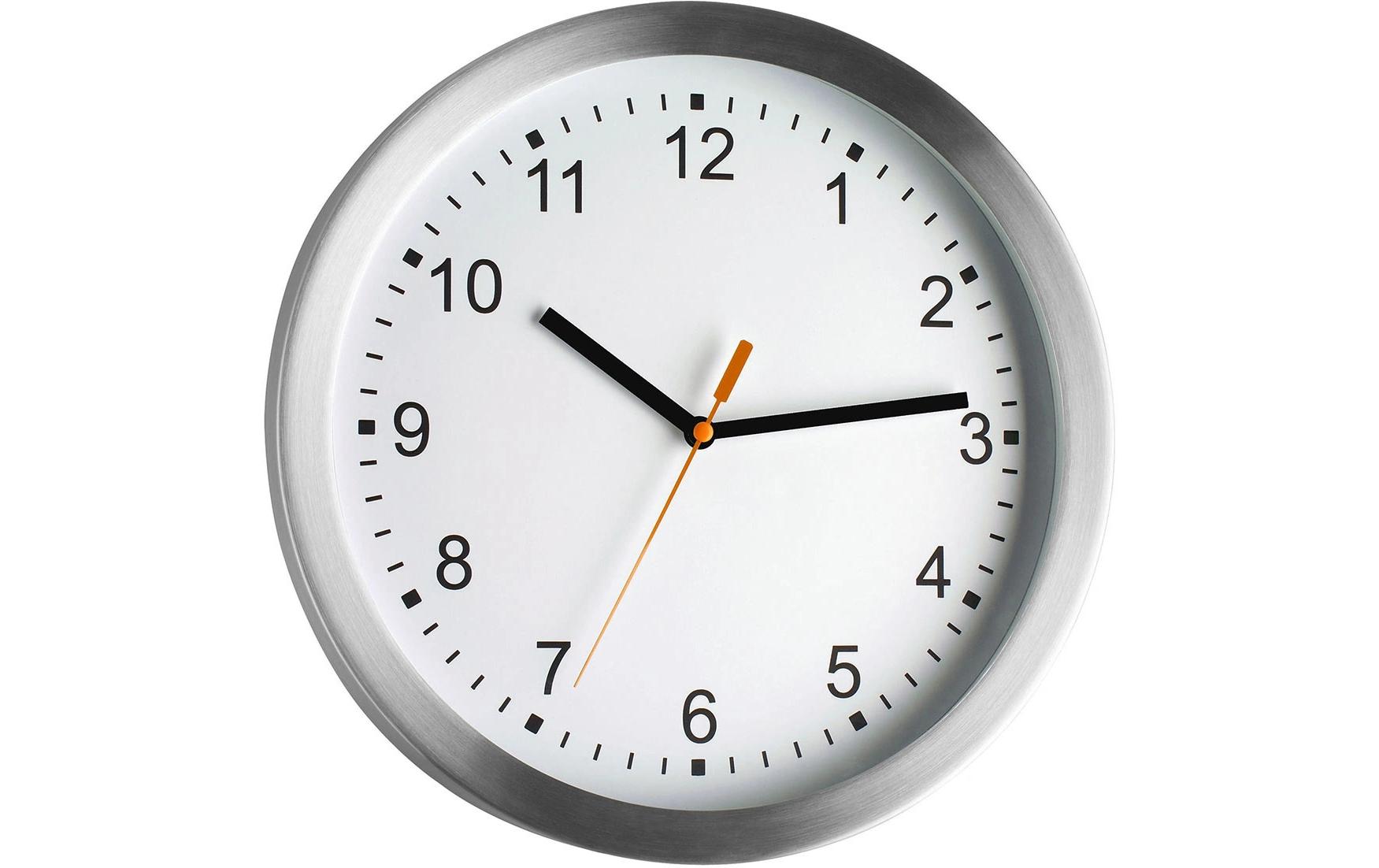 TFA-Dostmann TFA Dostmann Wanduhr – Analog, Ø 30 cm, Silber, Aluminium
