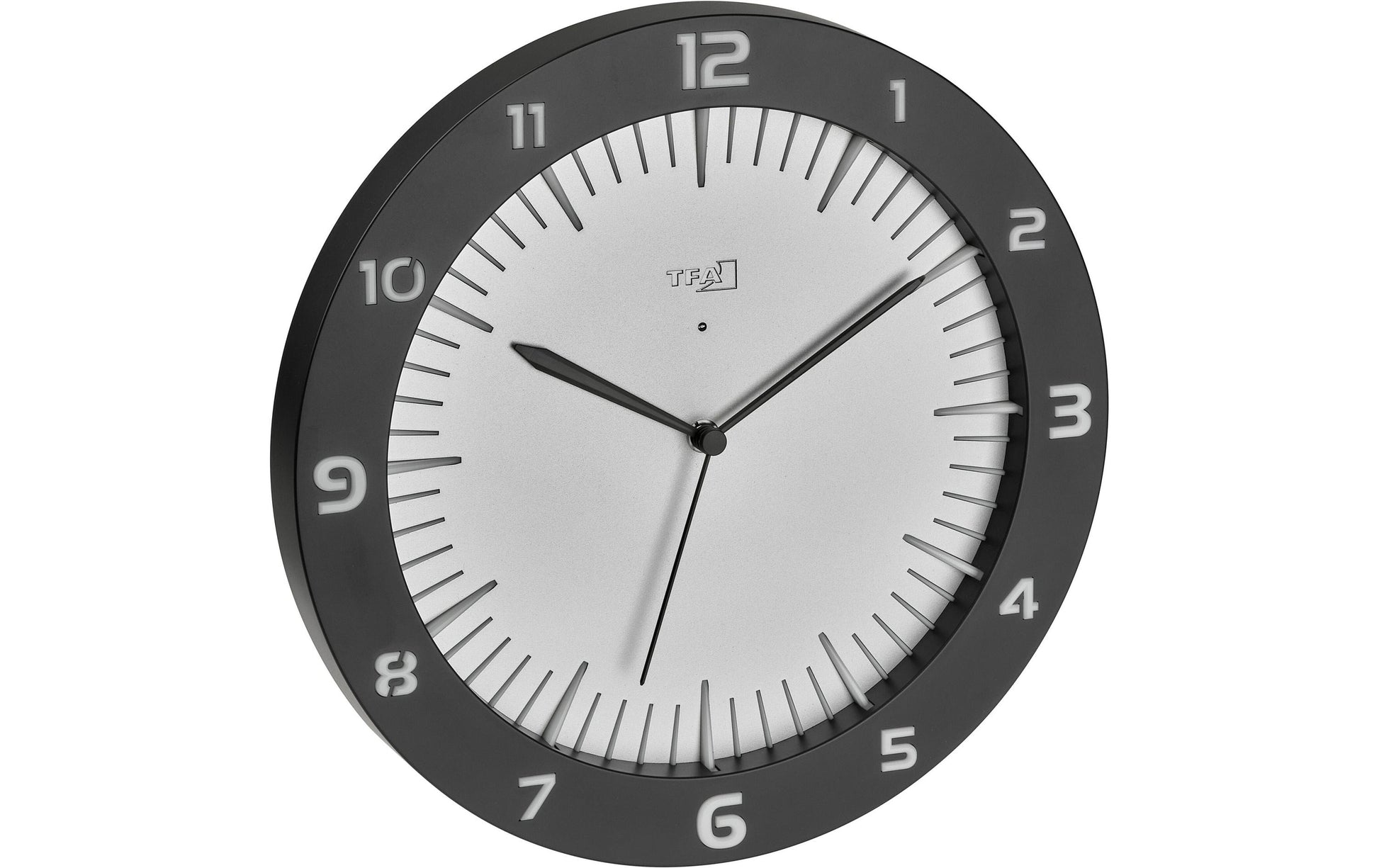TFA-Dostmann TFA Dostmann LUMOCLOCK Wanduhr – Funk, analog, Licht, USB, Ø 30,3 cm, schwarz, Kunststoff