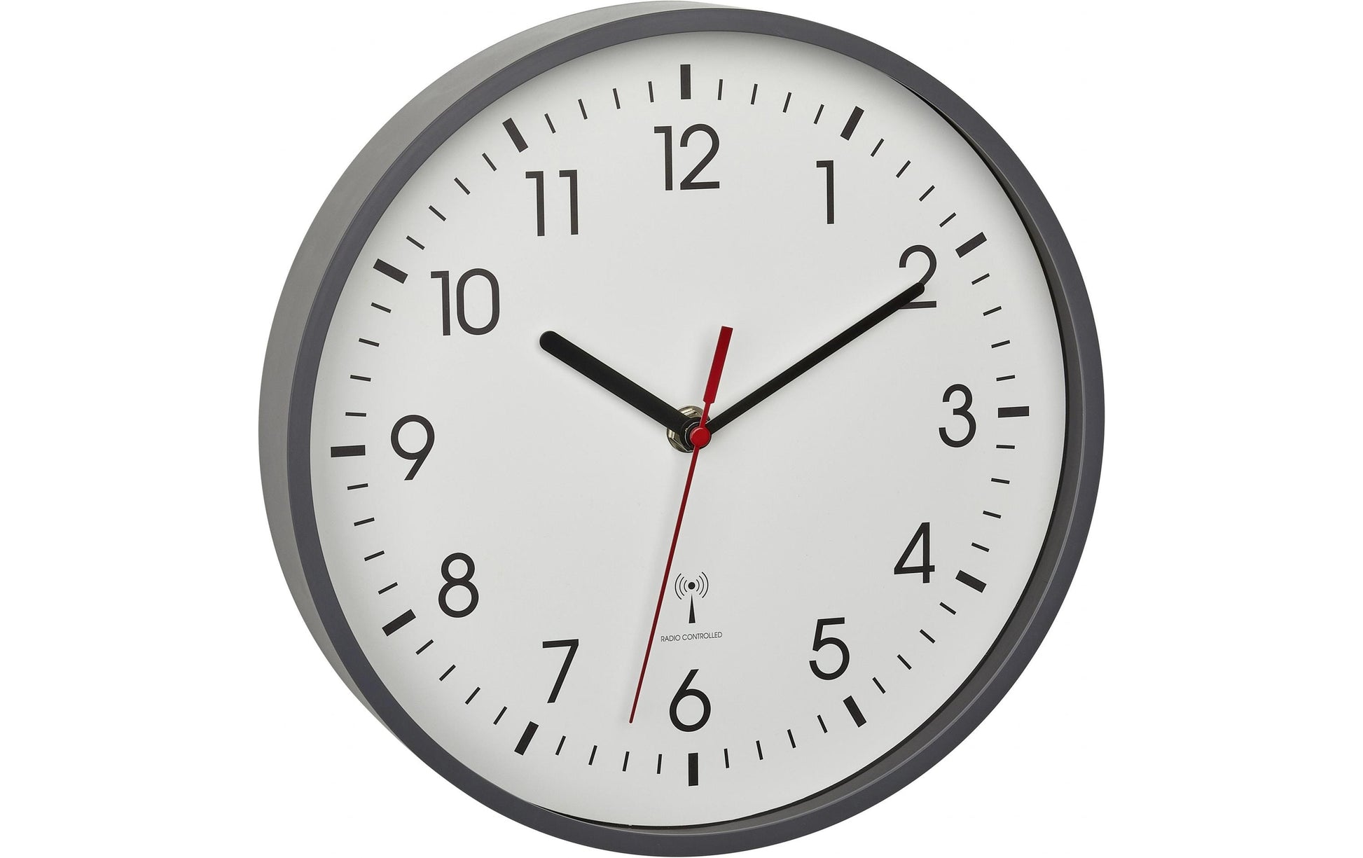 TFA-Dostmann TFA Dostmann Wanduhr – Funk, analog, Ø 24,5 cm, grau, Kunststoff