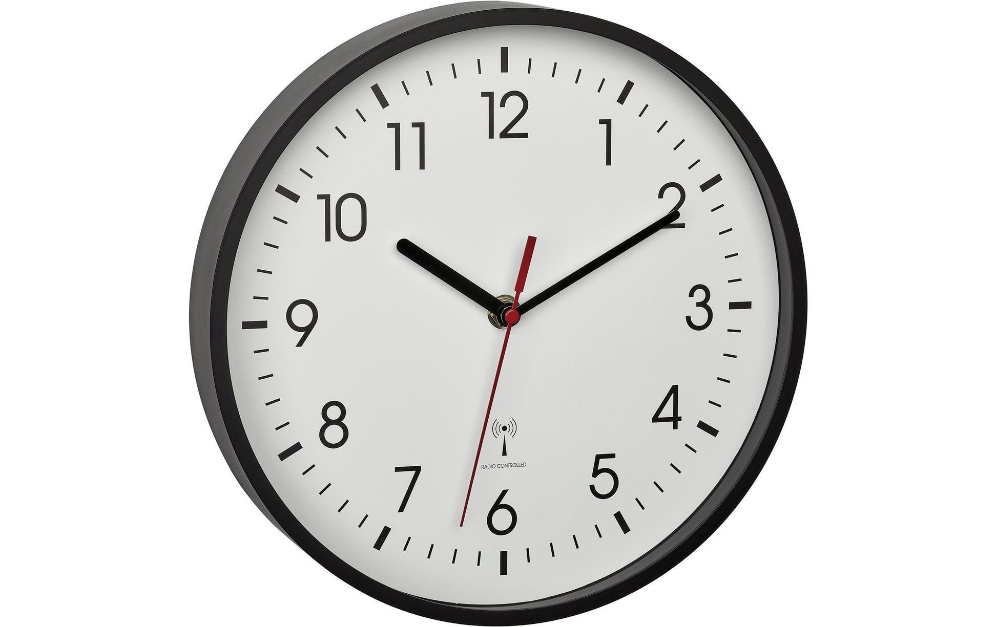 TFA-Dostmann TFA Dostmann Wanduhr – Funk, analog, Ø 24,5 cm, schwarz, Kunststoff/Glas